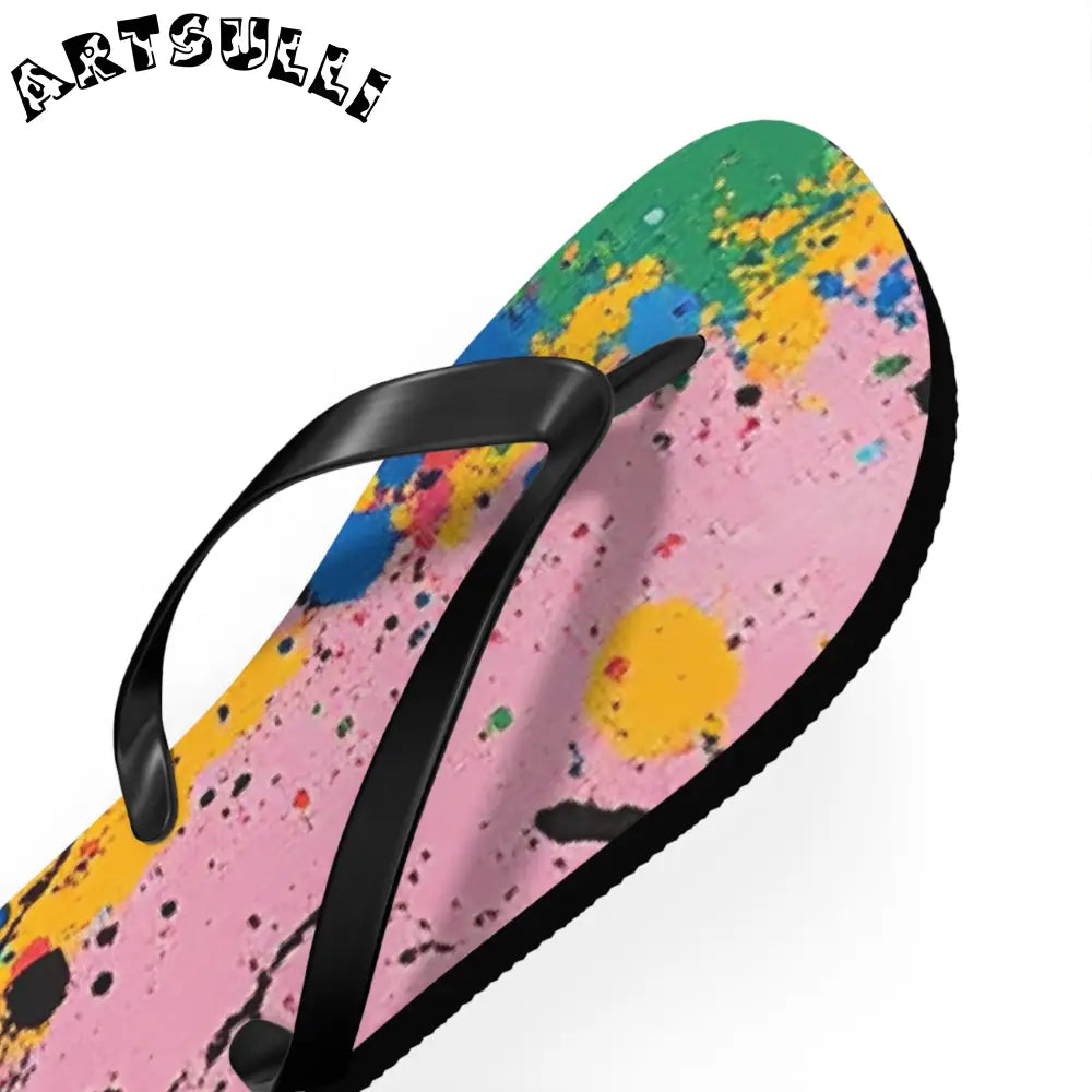 JAKKOUTTHEBXX The Colors Of Paint Splatter Flip Flops JAKKOUTTHEBXX