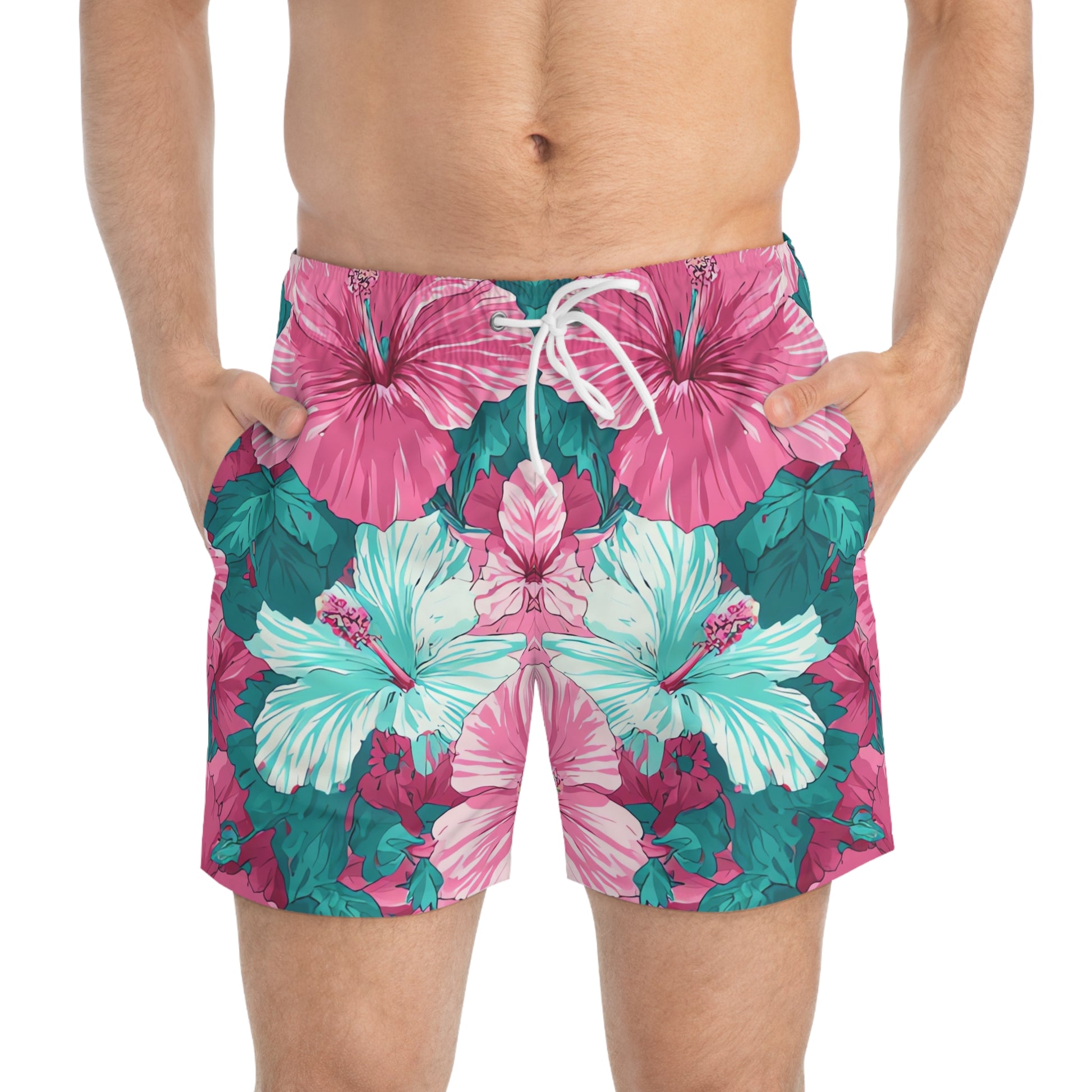 Flowerpunk Aloha Swim Trunks (AOP), Artsulli - Art is Long, Life is Short, All Over Prints, , , , , , , 