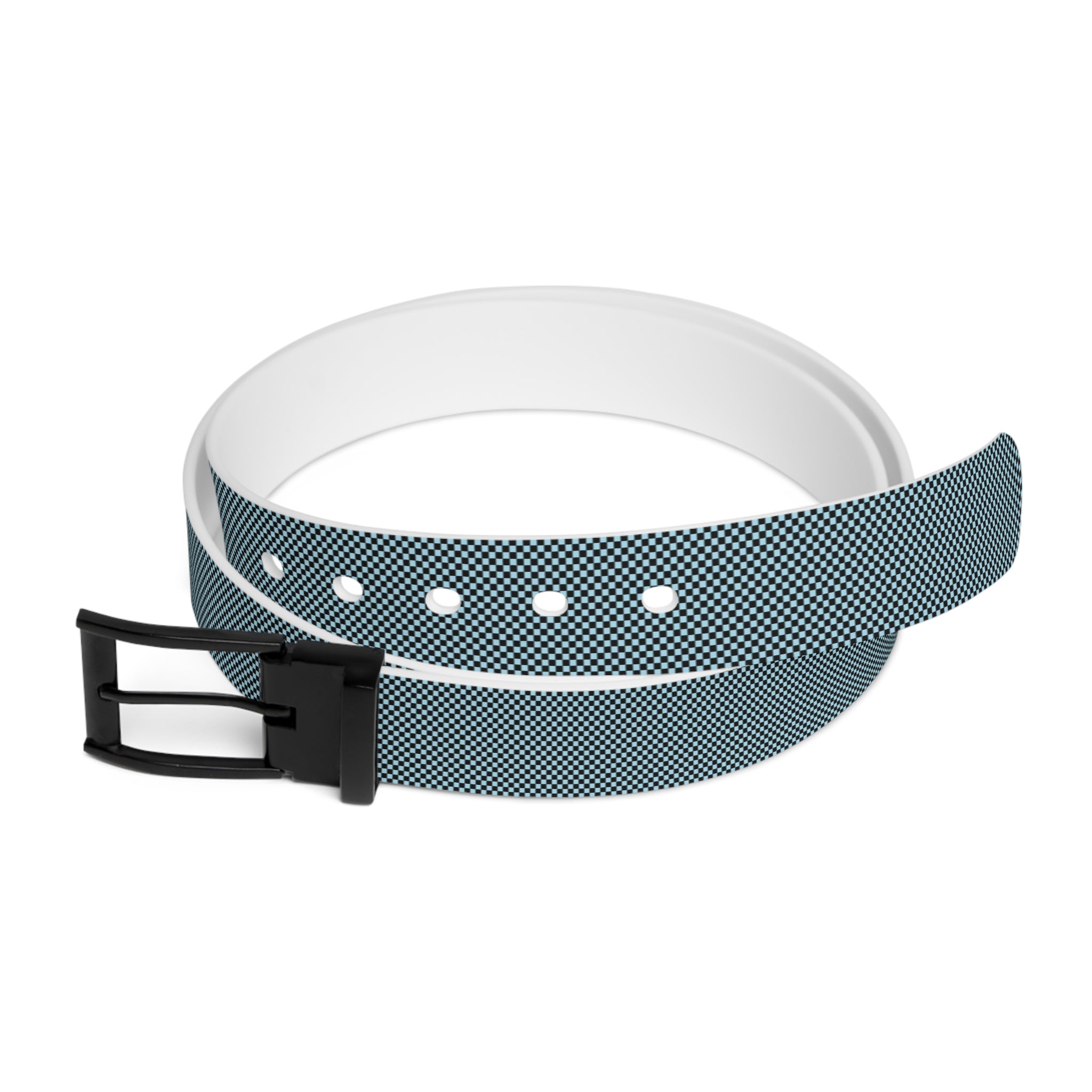 Checkerboard Black and Blue Belt, Artsulli - Art is Long, Life is Short, Accessories, Material, Black Metal, Size, 50'', , , 61815383660466738977