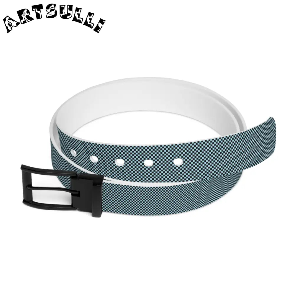 JAKKOUTTHEBXX Checkerboard Black and Blue Belt JAKKOUTTHEBXX