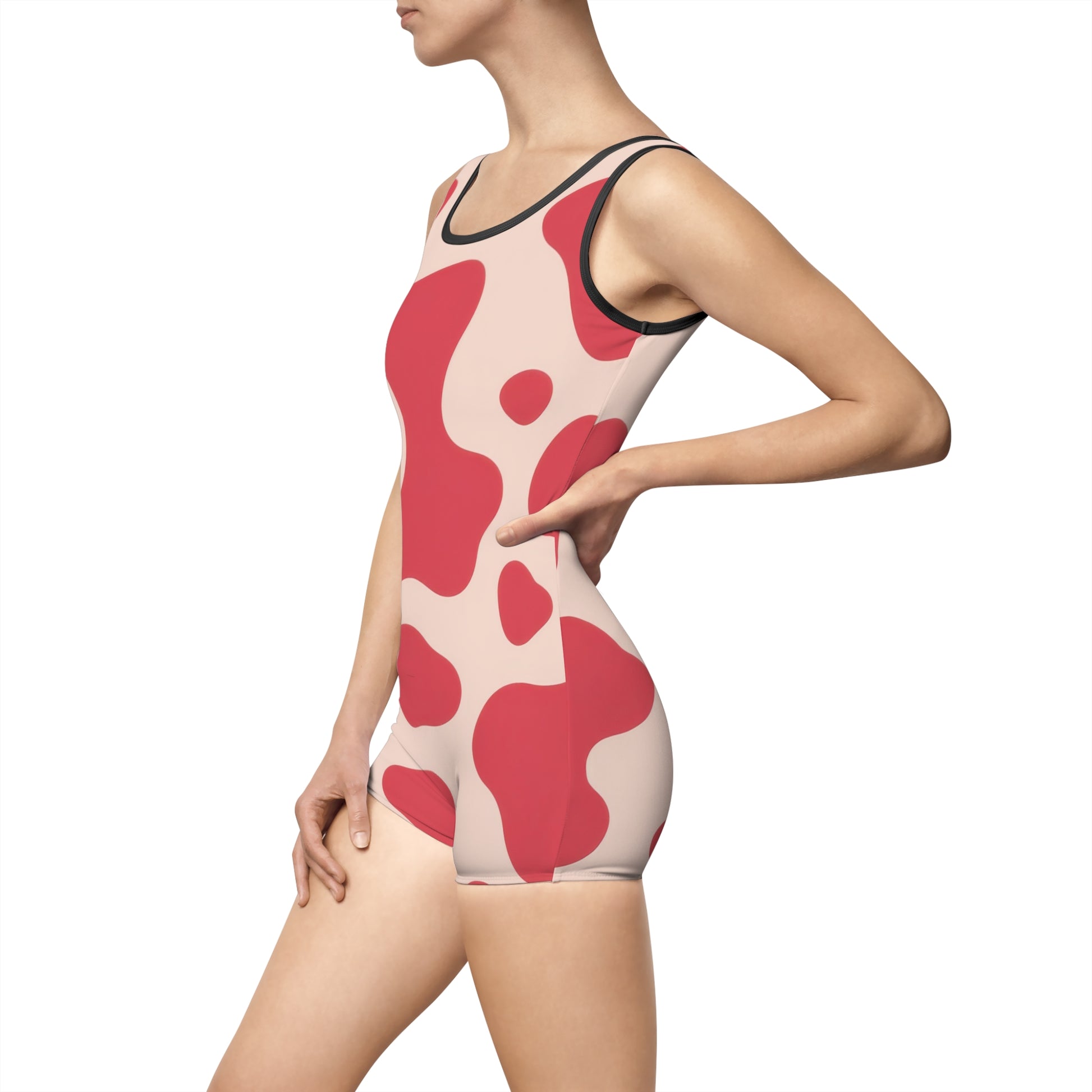 Red Jungle Cow Women's Vintage Swimsuit (AOP), Artsulli - Art is Long, Life is Short, All Over Prints, , , , , , , 