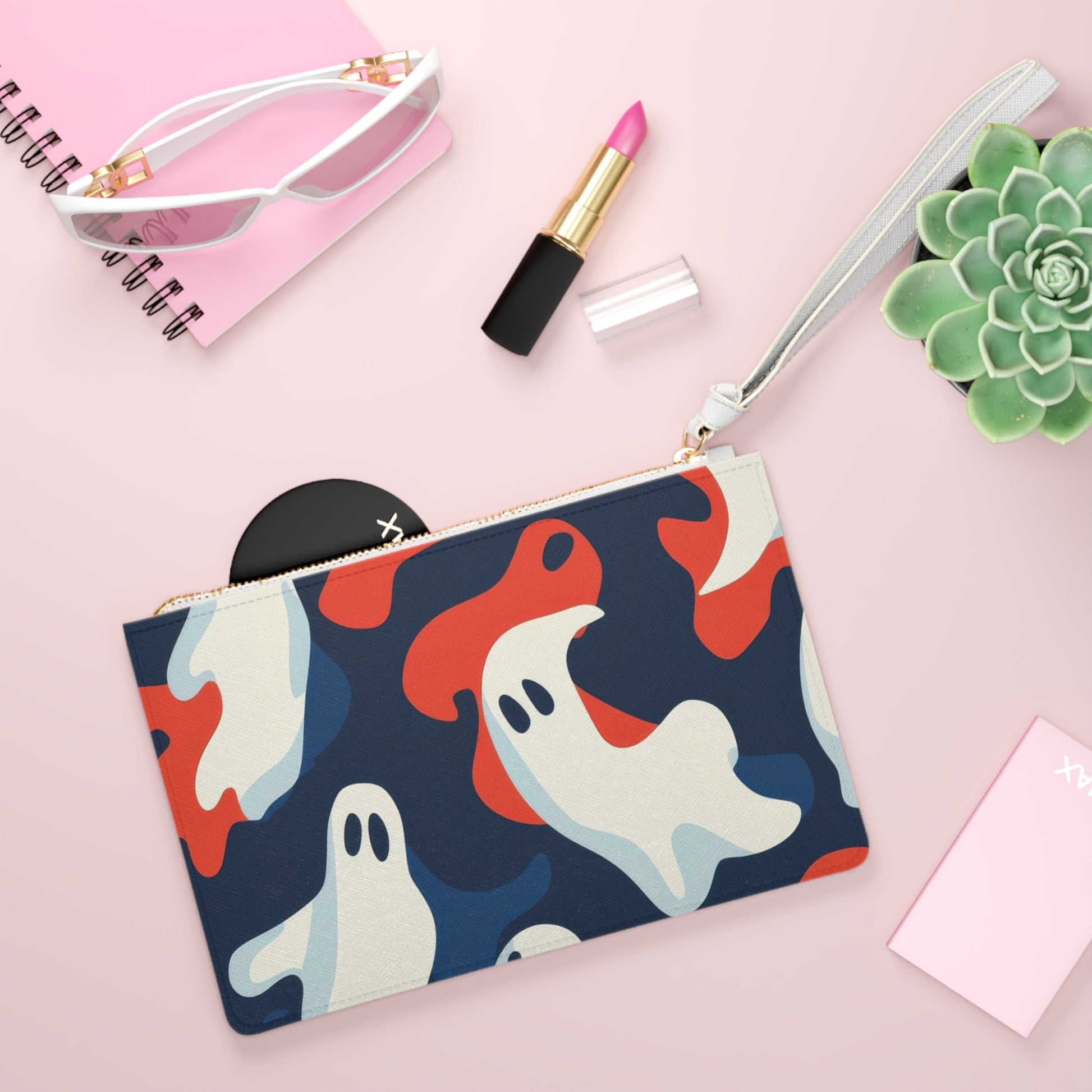 Camo Ghosts Clutch Bag, Artsulli - Art is Long, Life is Short, Bags, , , , , , , 