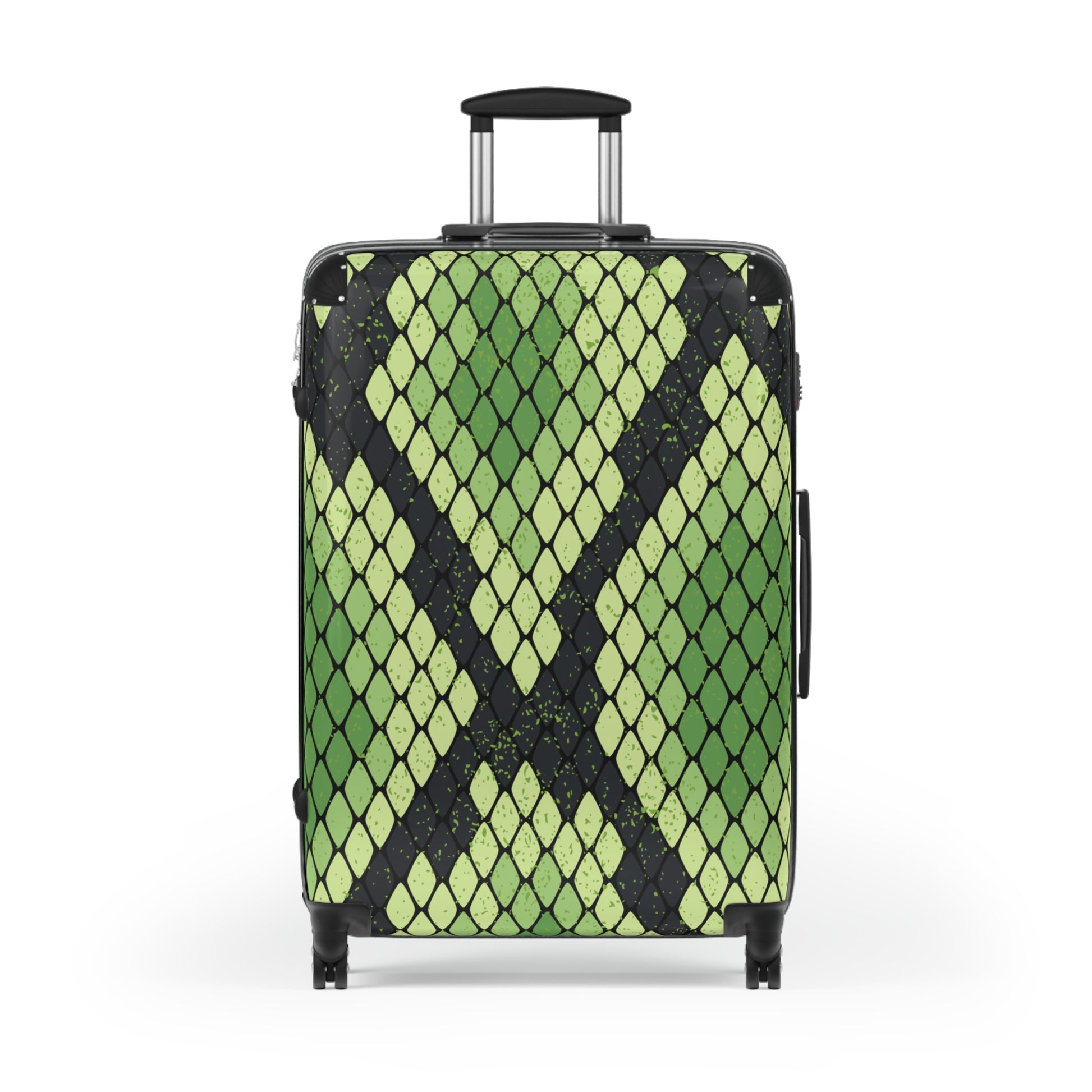 Snake Skin Green and Black Suitcase, Artsulli - Art is Long, Life is Short, Bags, Size, Large, Color, Black, , , 11228097340989