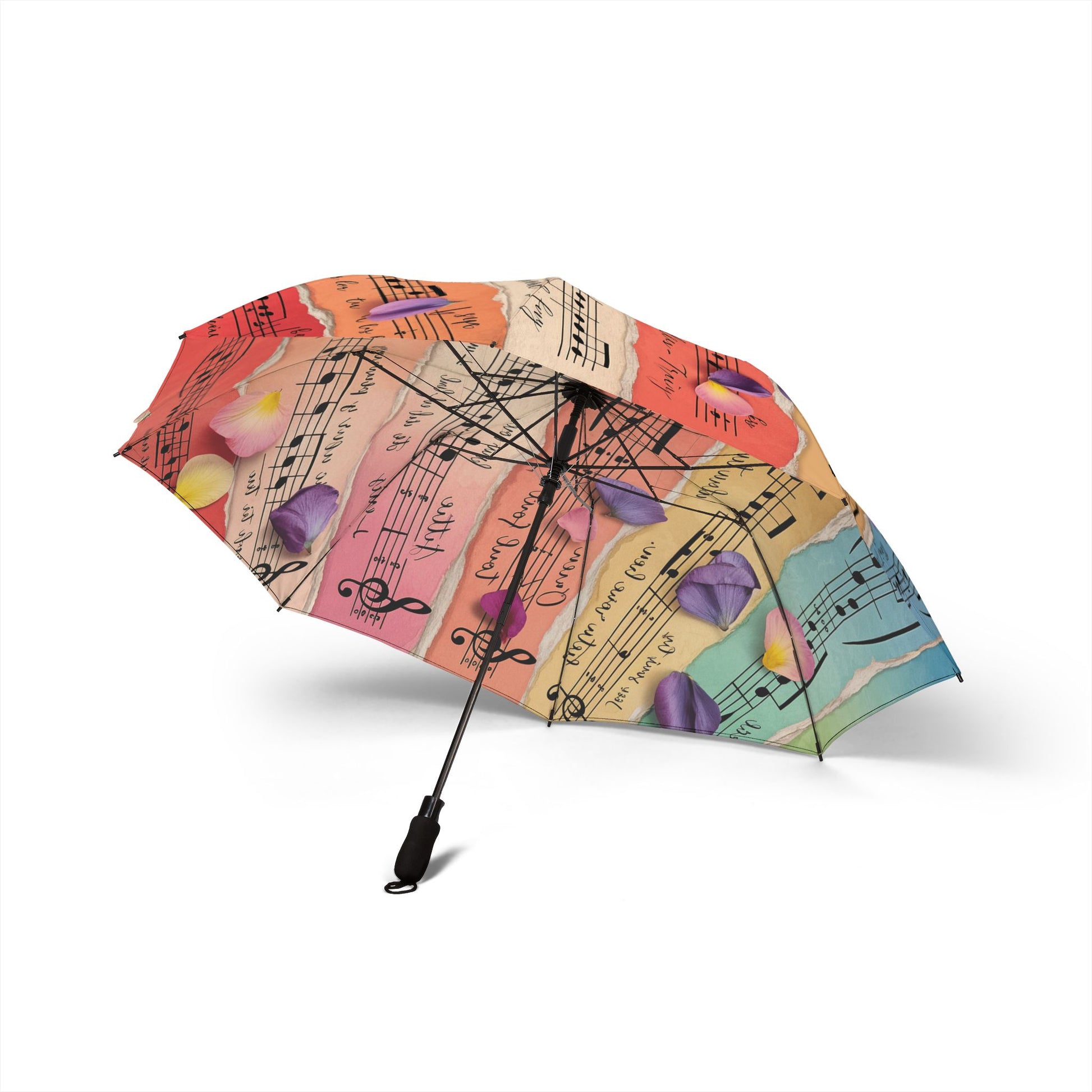Torn Type Beat Sheet Music Multi-Color Semi-Automatic Foldable Umbrella, Artsulli - Art is Long, Life is Short, Accessories, , , , , , , 