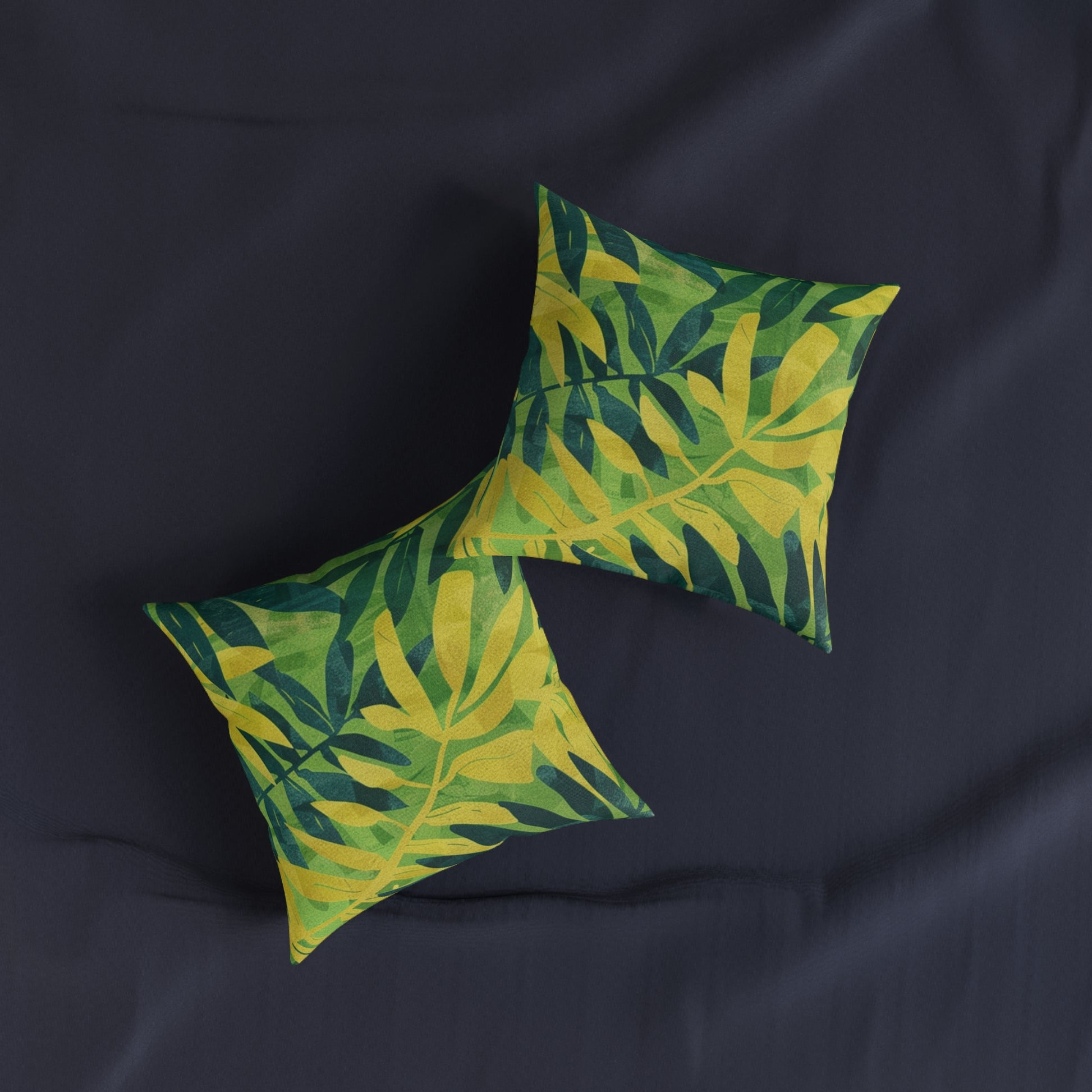 Green Leaf x Yellow Leaf x Tropical x Jungle Square Pillow, Artsulli - Art is Long, Life is Short, Home Decor, , , , , , , 
