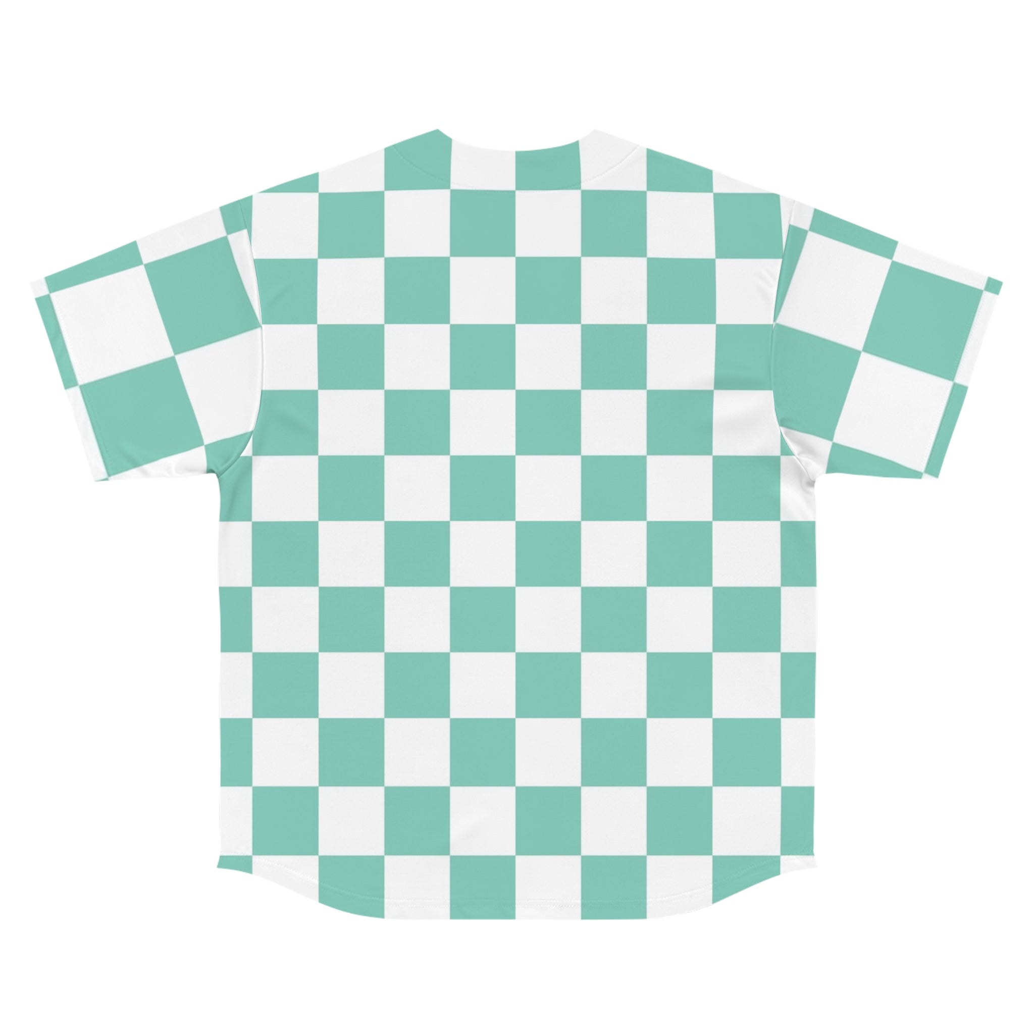 Checkerboard Light Green Men's Baseball Jersey (AOP), Artsulli - Art is Long, Life is Short, All Over Prints, , , , , , , 