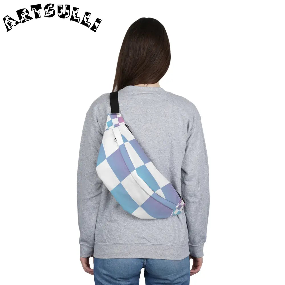 JAKKOUTTHEBXX Vaporwave Check Large Fanny Pack JAKKOUTTHEBXX