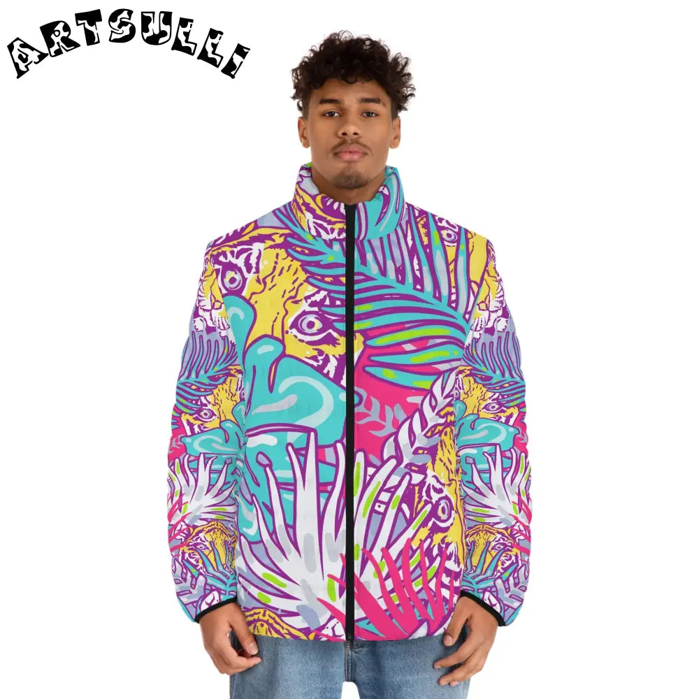 JAKKOUTTHEBXX Tropical Jungle Tigers Torquise and Purple Men’s