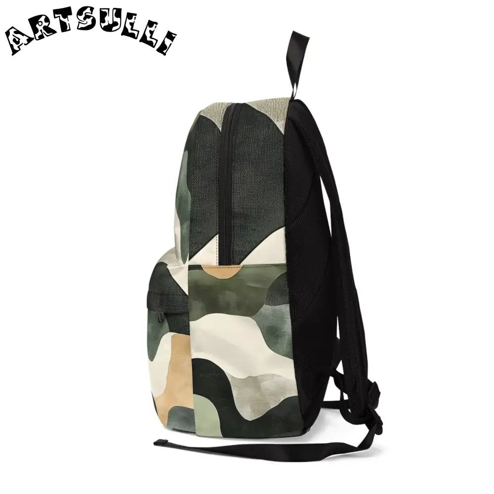JAKKOUTTHEBXX Camouflage Backpack with Top Handle and Front Zipper