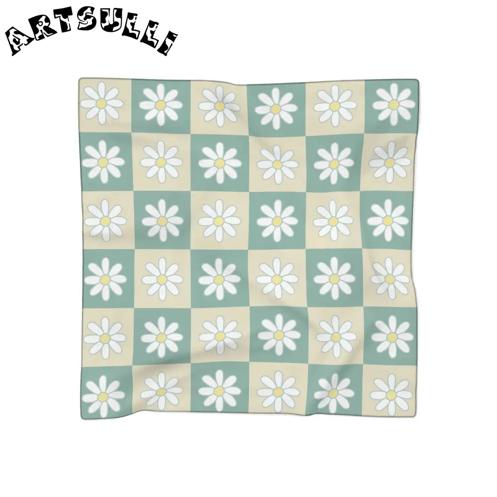 JAKKOUTTHEBXX Retro Daisy Grid Poly Scarf JAKKOUTTHEBXX Artsulli