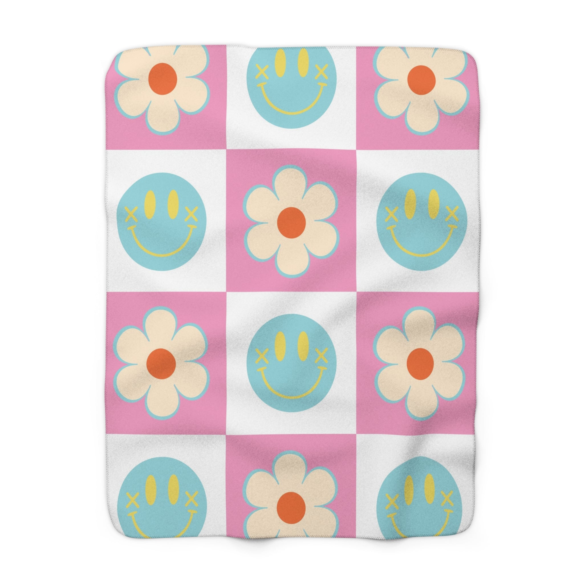 Madotsukis Grin Bloom Sherpa Fleece Blanket, Artsulli - Art is Long, Life is Short, Home Decor, Size, 50" × 60", , , , , 24536748952837553690