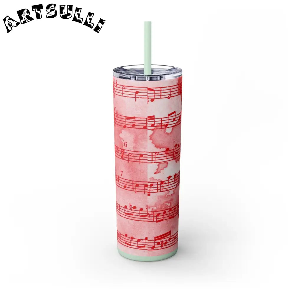 JAKKOUTTHEBXX Pink Musical Note Maars Skinny Tumbler 2025