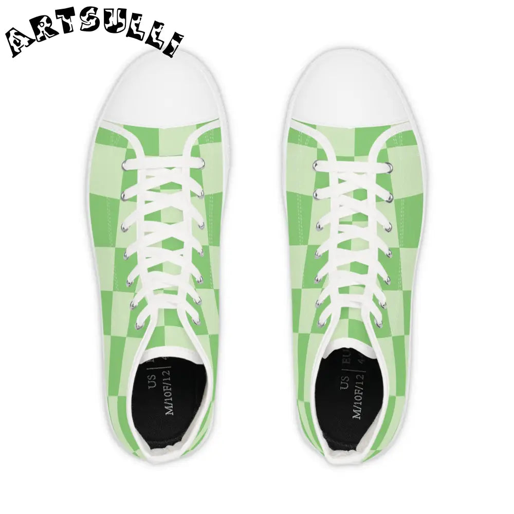 JAKKOUTTHEBXX Checkerboard Green Men’s High Top Sneakers