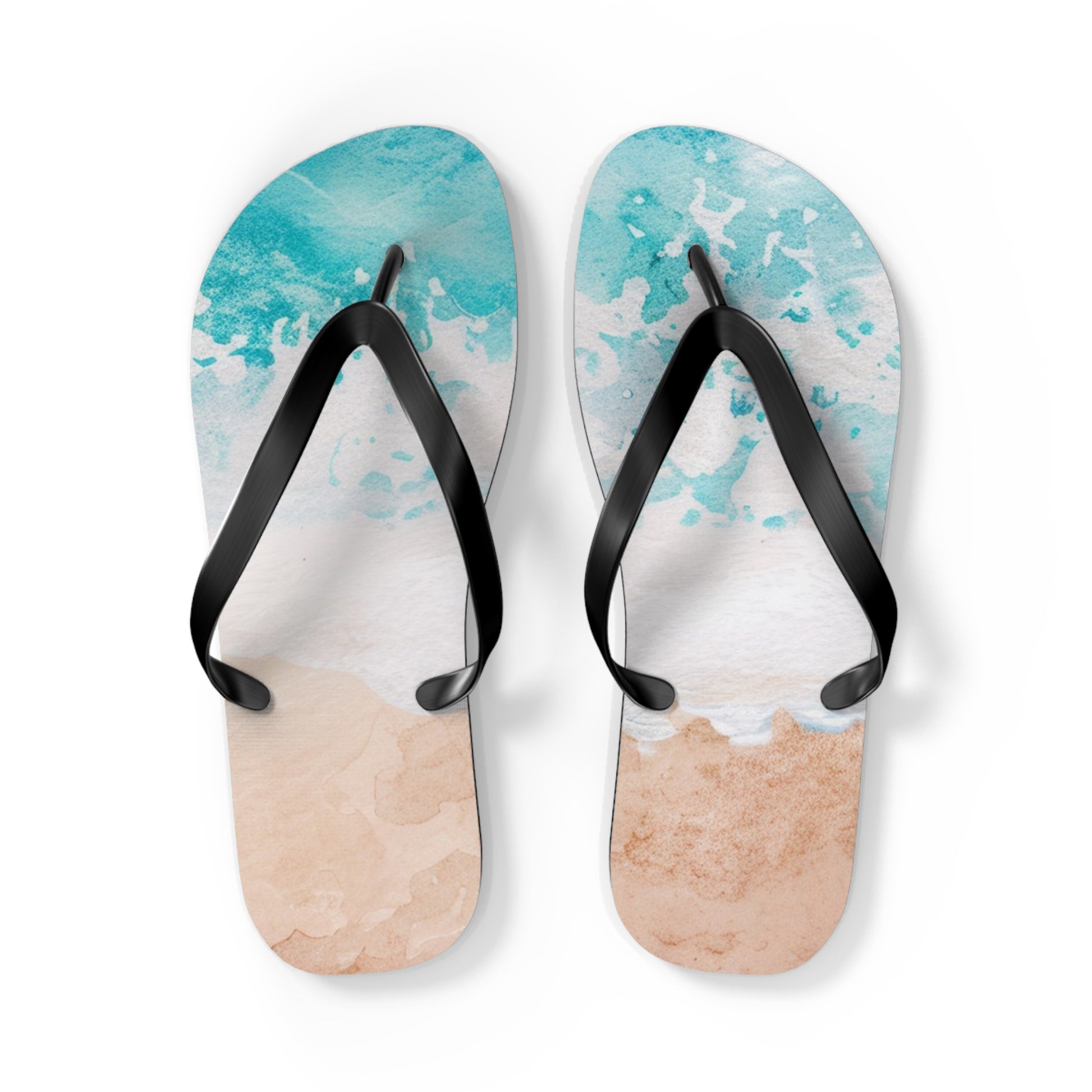 Seashore Flip Flops, Artsulli - Art is Long, Life is Short, Shoes, Size, L, Color, Black sole, , , 24953972895028629371