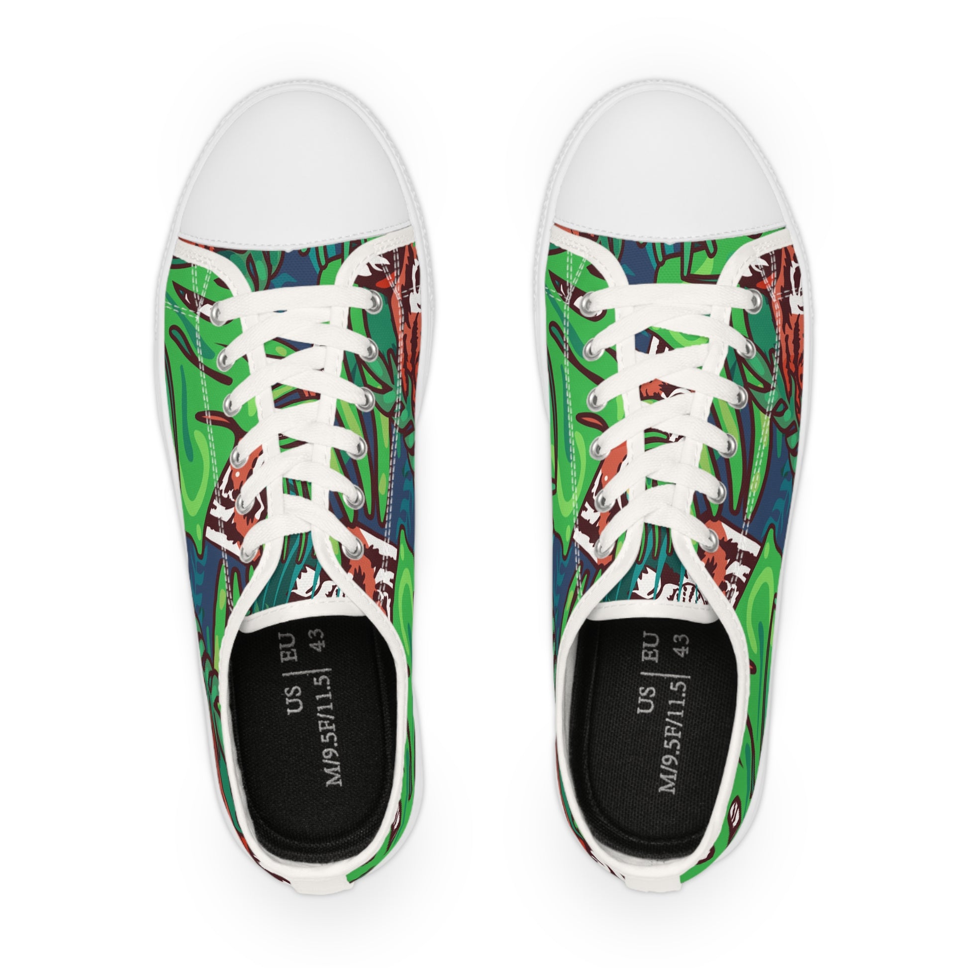 Tropical Jungle Tigers Green and Blue Men's Low Top Sneakers, Artsulli - Art is Long, Life is Short, Shoes, , , , , , , 