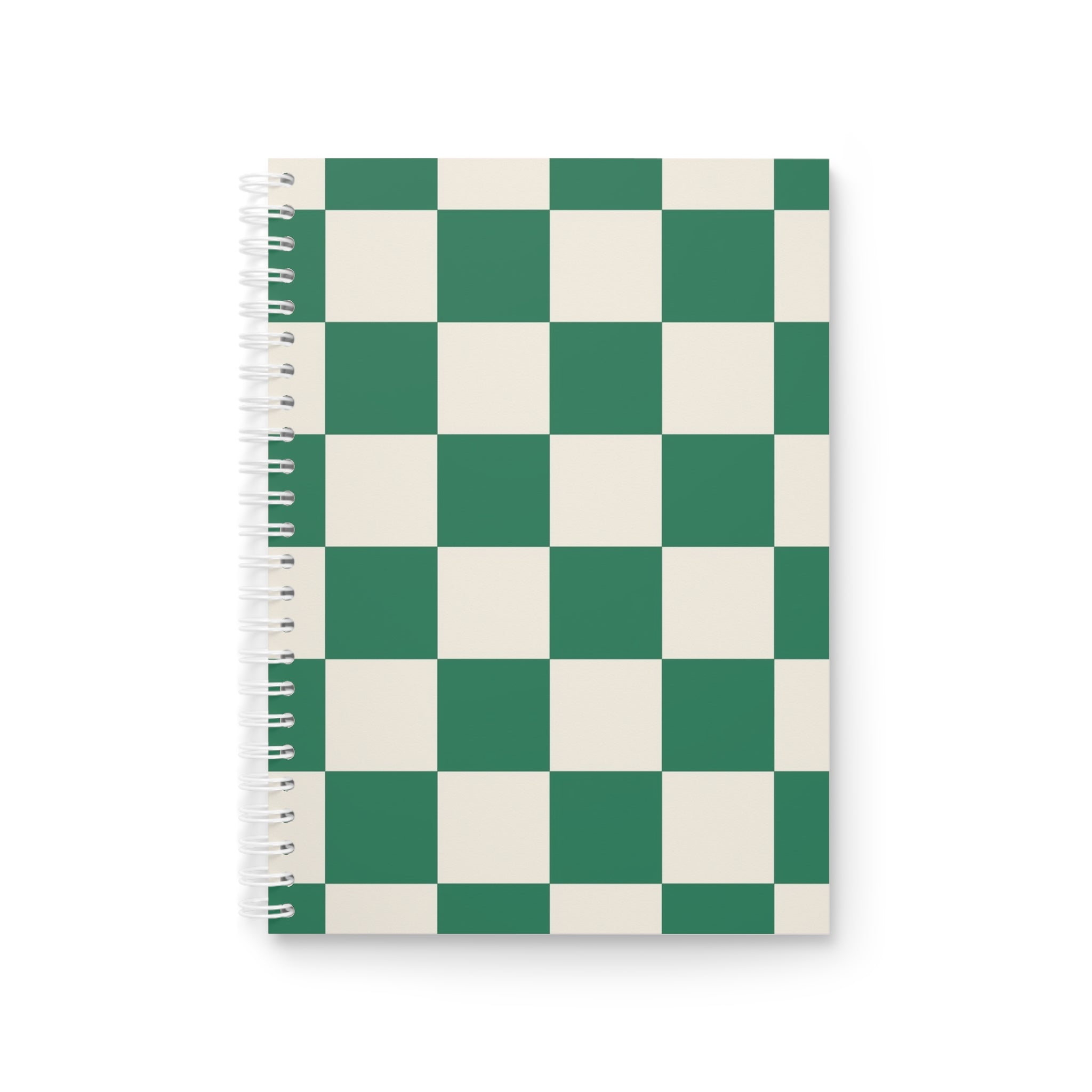 Checkerboard Dark Green Spiral Notebook, Artsulli - Art is Long, Life is Short, Paper products, Size, One Size, , , , , 23804748875090829958