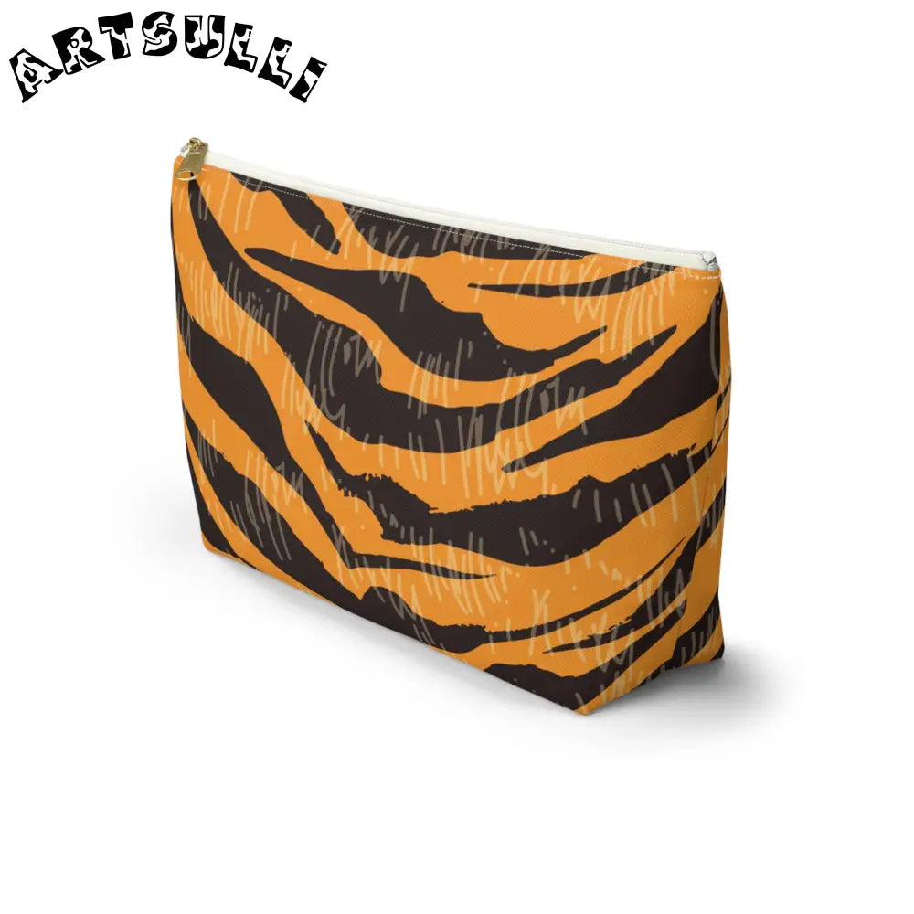 JAKKOUTTHEBXX Tiger Scratches Orange & Black Accessory Pouch w