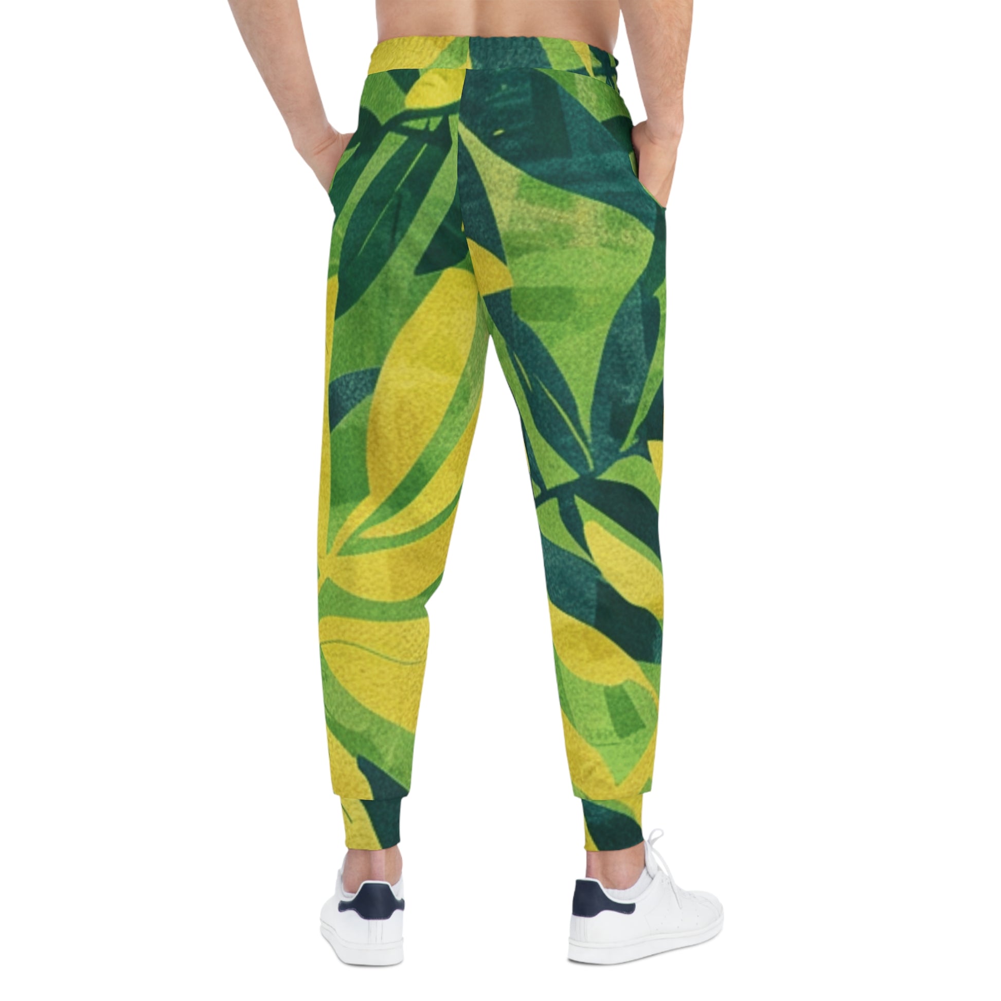 Green Leaf x Yellow Leaf x Tropical x Jungle Athletic Joggers (AOP), Artsulli - Art is Long, Life is Short, All Over Prints, , , , , , , 