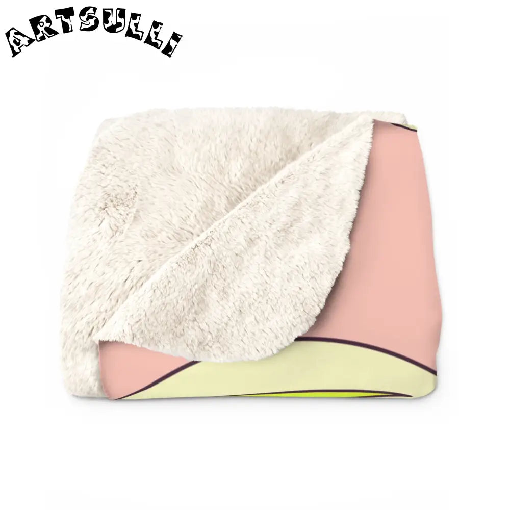 JAKKOUTTHEBXX Trippy Spaceships Pink Sherpa Fleece Blanket
