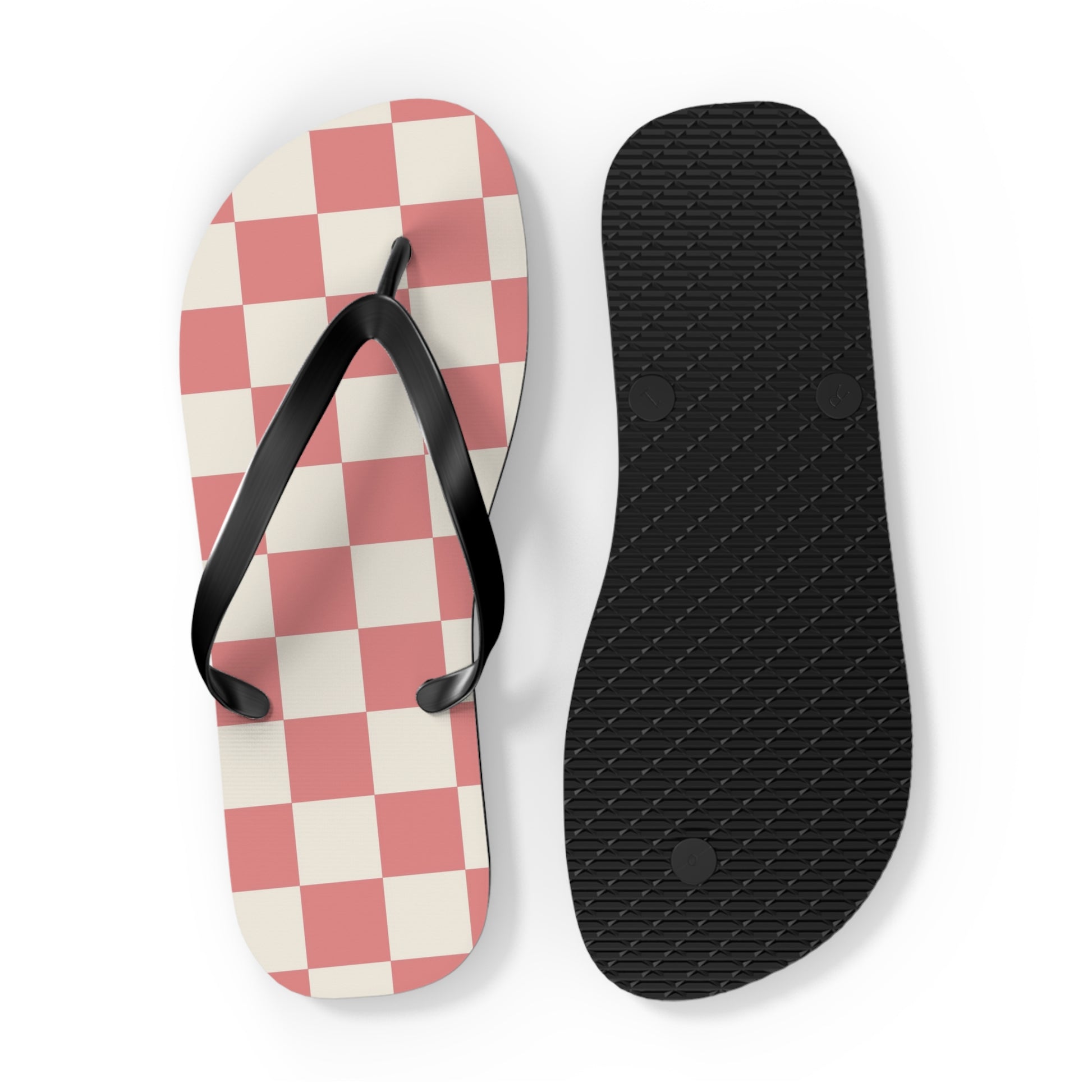 Retro Checkered Grassland Sprites Flip Flops, Artsulli - Art is Long, Life is Short, Shoes, , , , , , , 