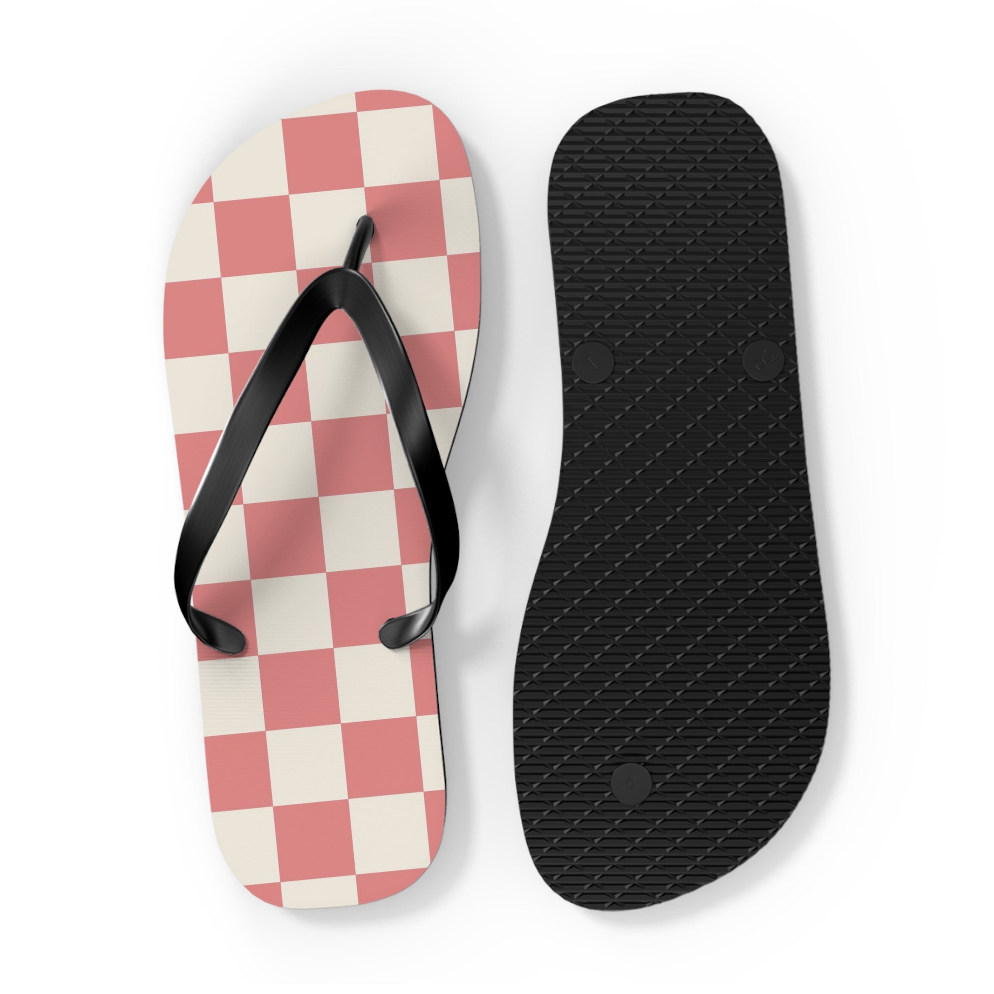 Retro Checkered Grassland Sprites Flip Flops, Artsulli - Art is Long, Life is Short, Shoes, , , , , , , 