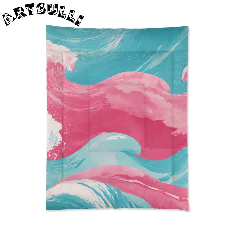 JAKKOUTTHEBXX The Great Pastelwave Pink and Blue Comforter