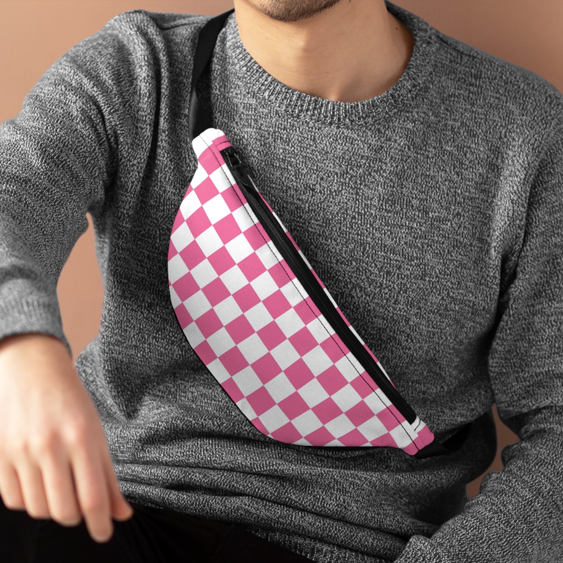 Yuyushiki Pink Check Fanny Pack, Artsulli - Art is Long, Life is Short, Bags, , , , , , , 