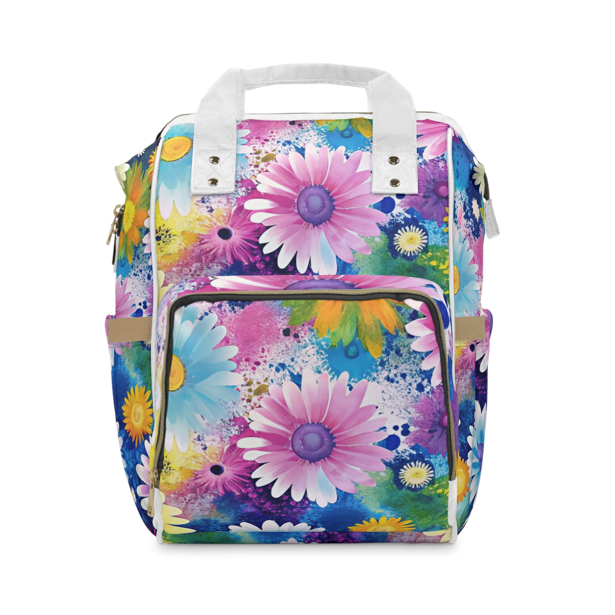 Magical Flower Explosion Multi-Color Multifunctional Diaper Backpack, Artsulli - Art is Long, Life is Short, Bags, Size, 15.0" × 10.8" × 6.7'', , , , , 83914364174977