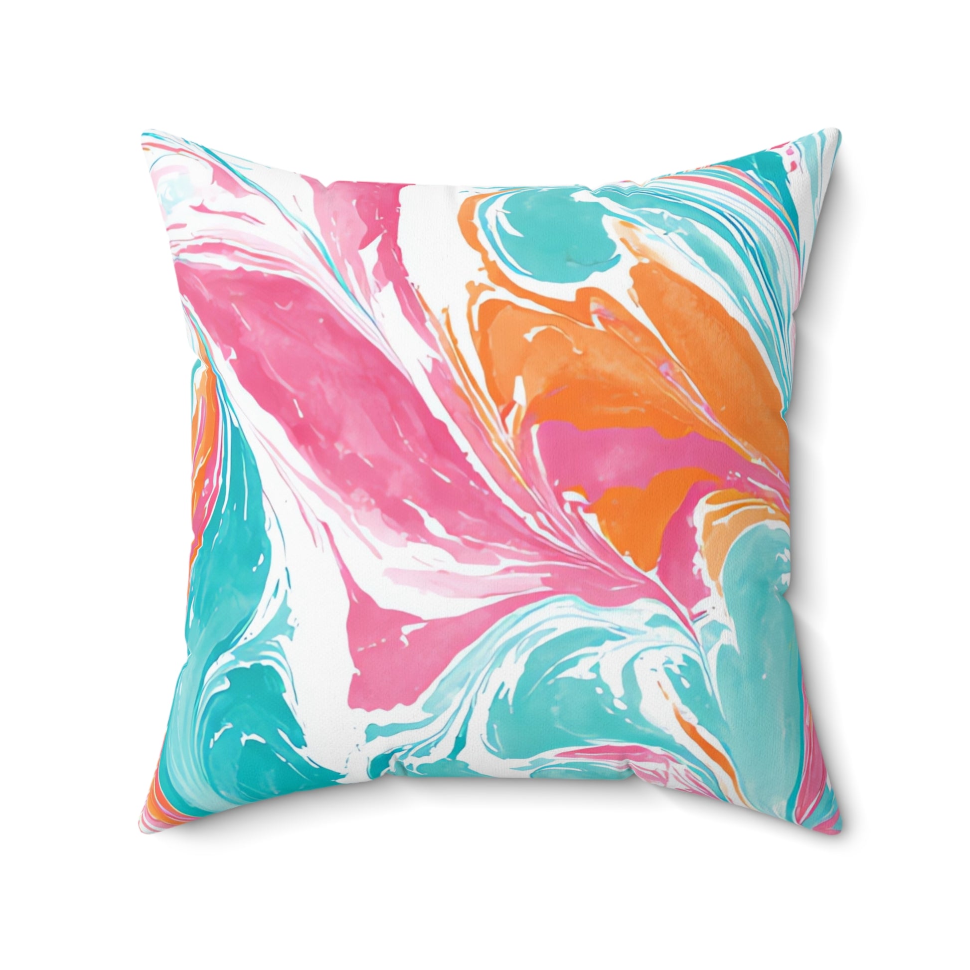 Liquid Pastel Spill Multi-Color Spun Polyester Square Pillow, Artsulli - Art is Long, Life is Short, Home Decor, , , , , , , 