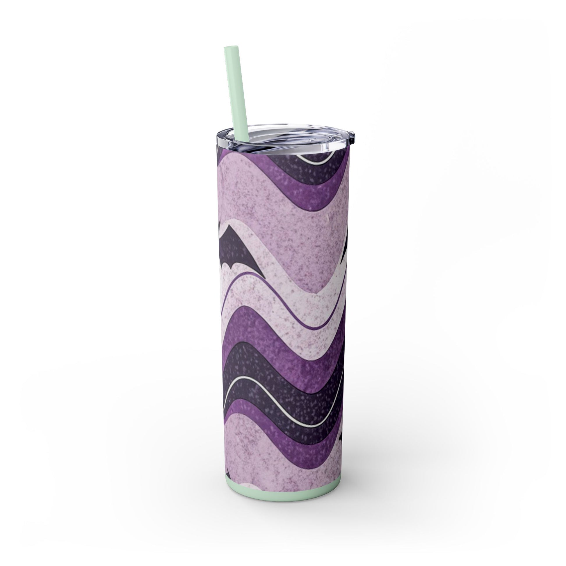 Bat Wave Skinny Tumbler with Straw, 20oz, Artsulli - Art is Long, Life is Short, Mug, , , , , , , 