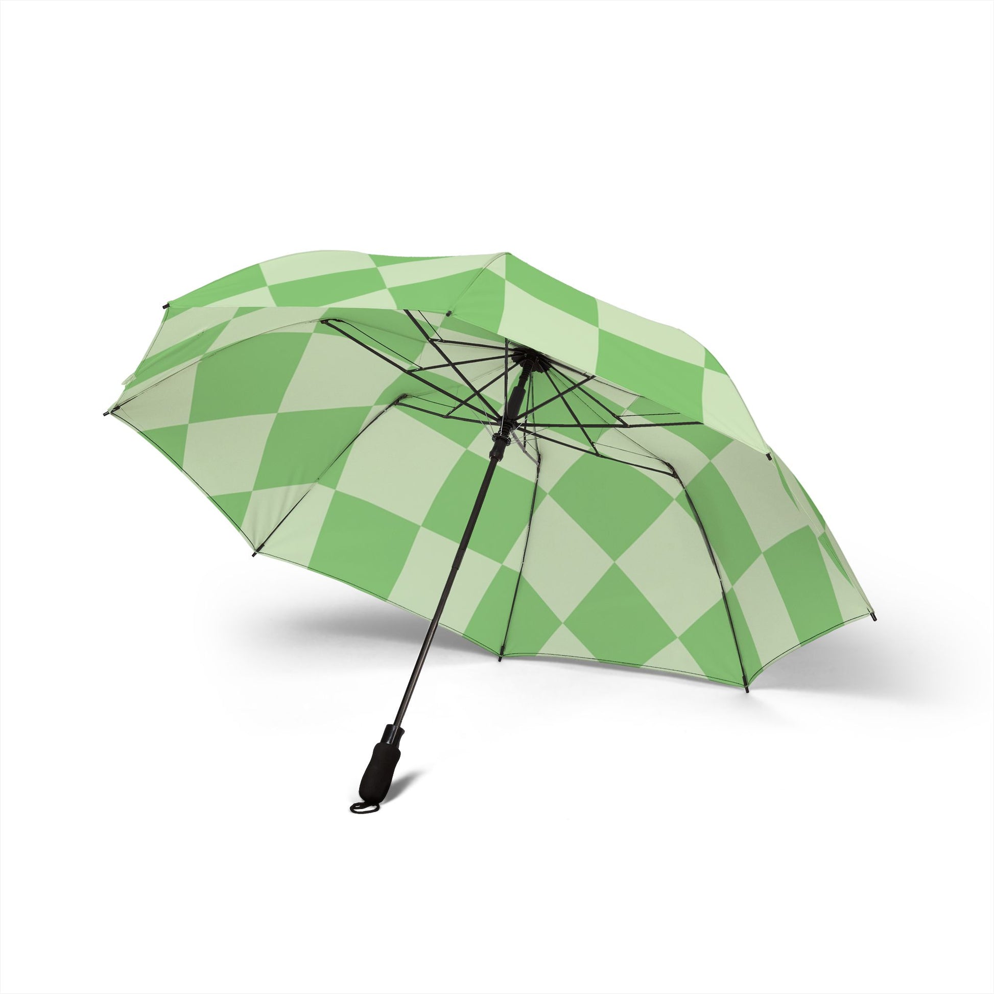 Checkerboard Green Semi-Automatic Foldable Umbrella, Artsulli - Art is Long, Life is Short, Accessories, , , , , , , 