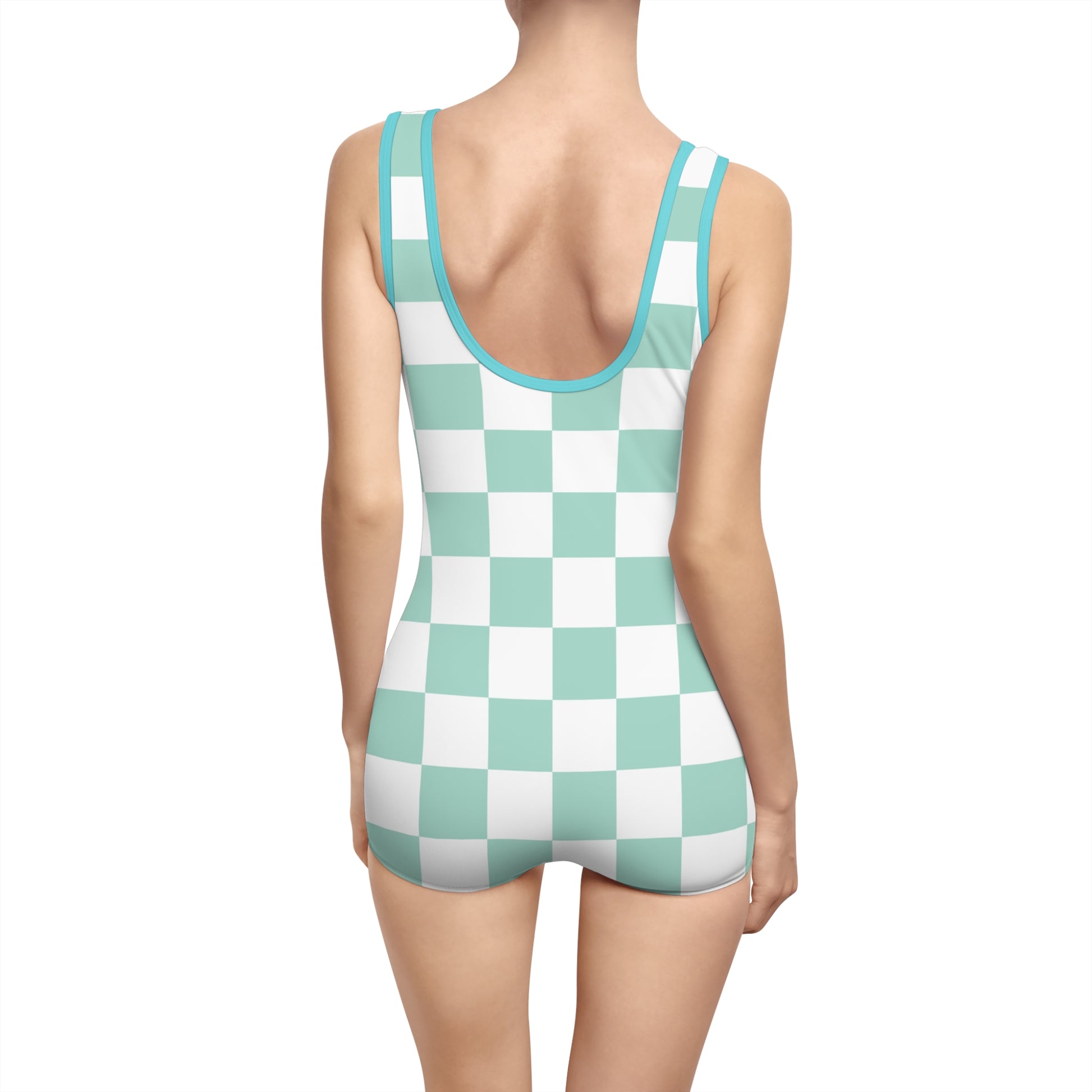 Chessboard Women's Vintage Swimsuit (AOP), Artsulli - Art is Long, Life is Short, All Over Prints, , , , , , , 