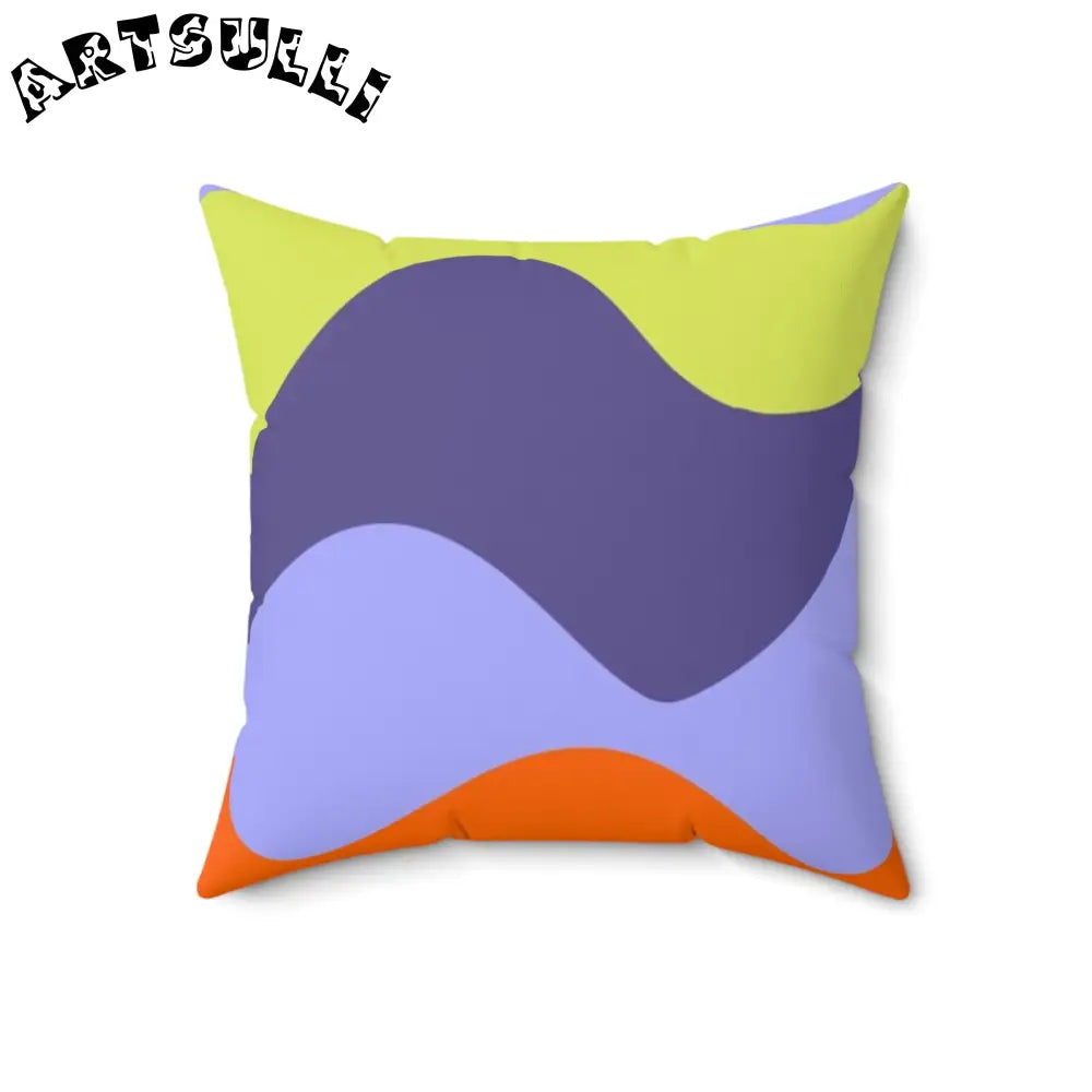JAKKOUTTHEBXX Waves Red and Blue Spun Polyester Square Pillow