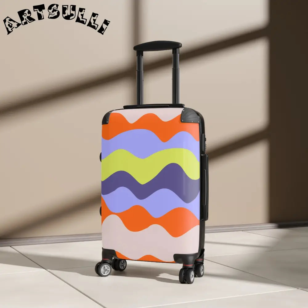 JAKKOUTTHEBXX Waves Red and Blue Suitcase JAKKOUTTHEBXX Artsulli