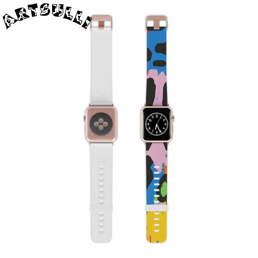90s Neon II Watch Band for Apple Watch, Artsulli - Art is Long, Life is Short, Accessories, Size, 7.5'' × 0.75'' / 38 - 40 mm, Color, Rose Gold, , , 32284298103888487726