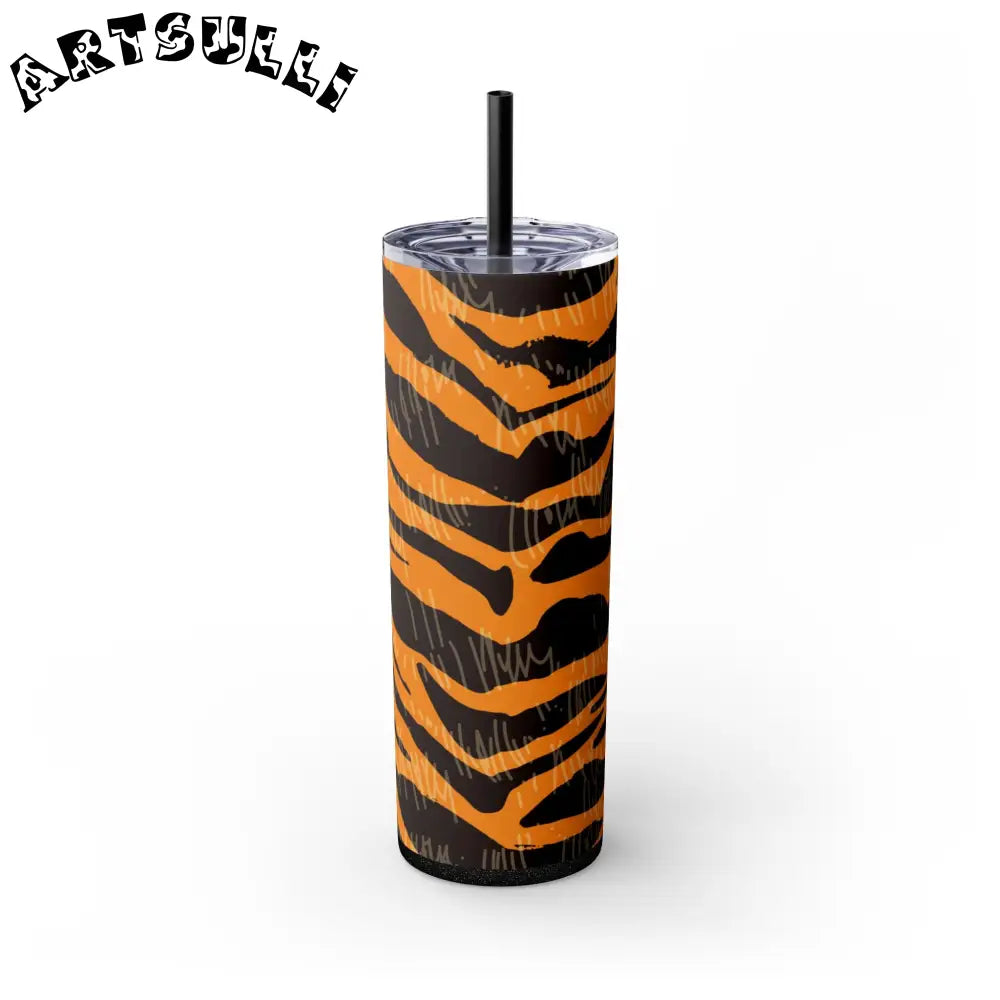 JAKKOUTTHEBXX Tiger Scratches Orange & Black Skinny Tumbler