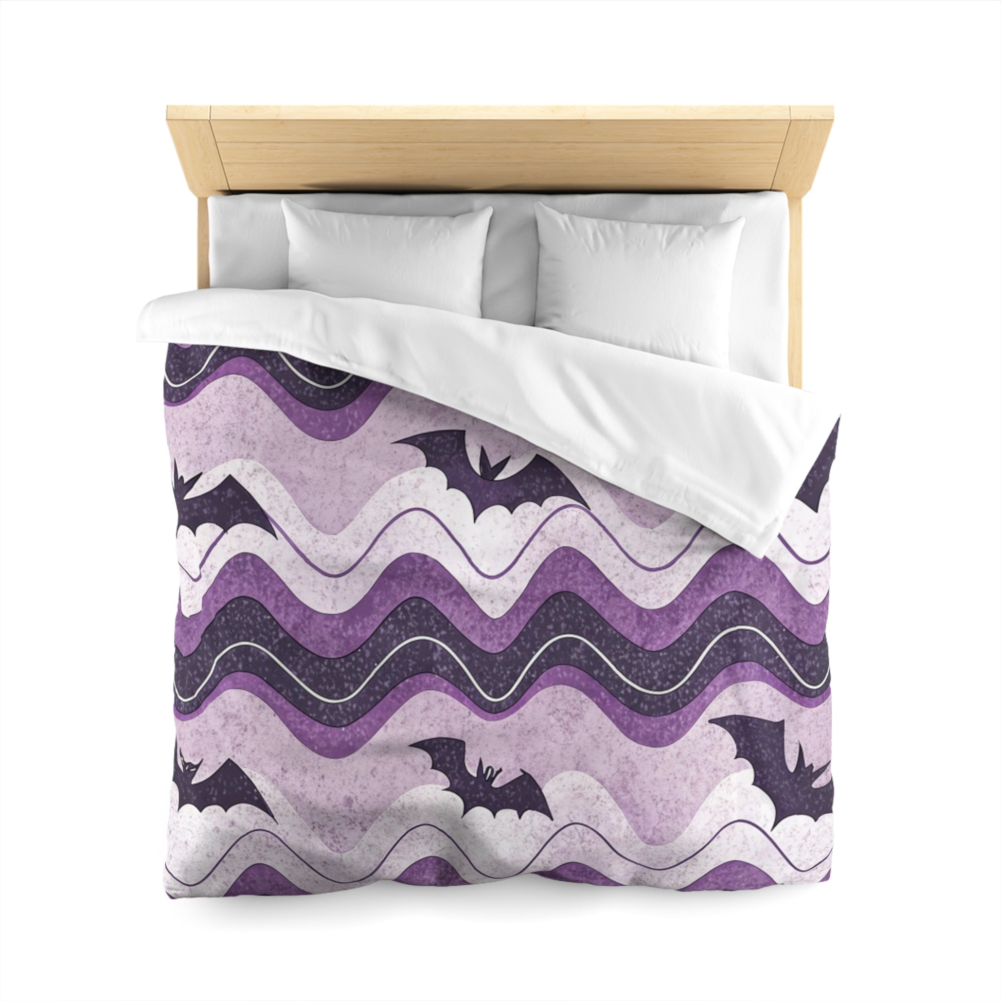 Bat Wave Microfiber Duvet Cover, Artsulli - Art is Long, Life is Short, Home Decor, , , , , , , 