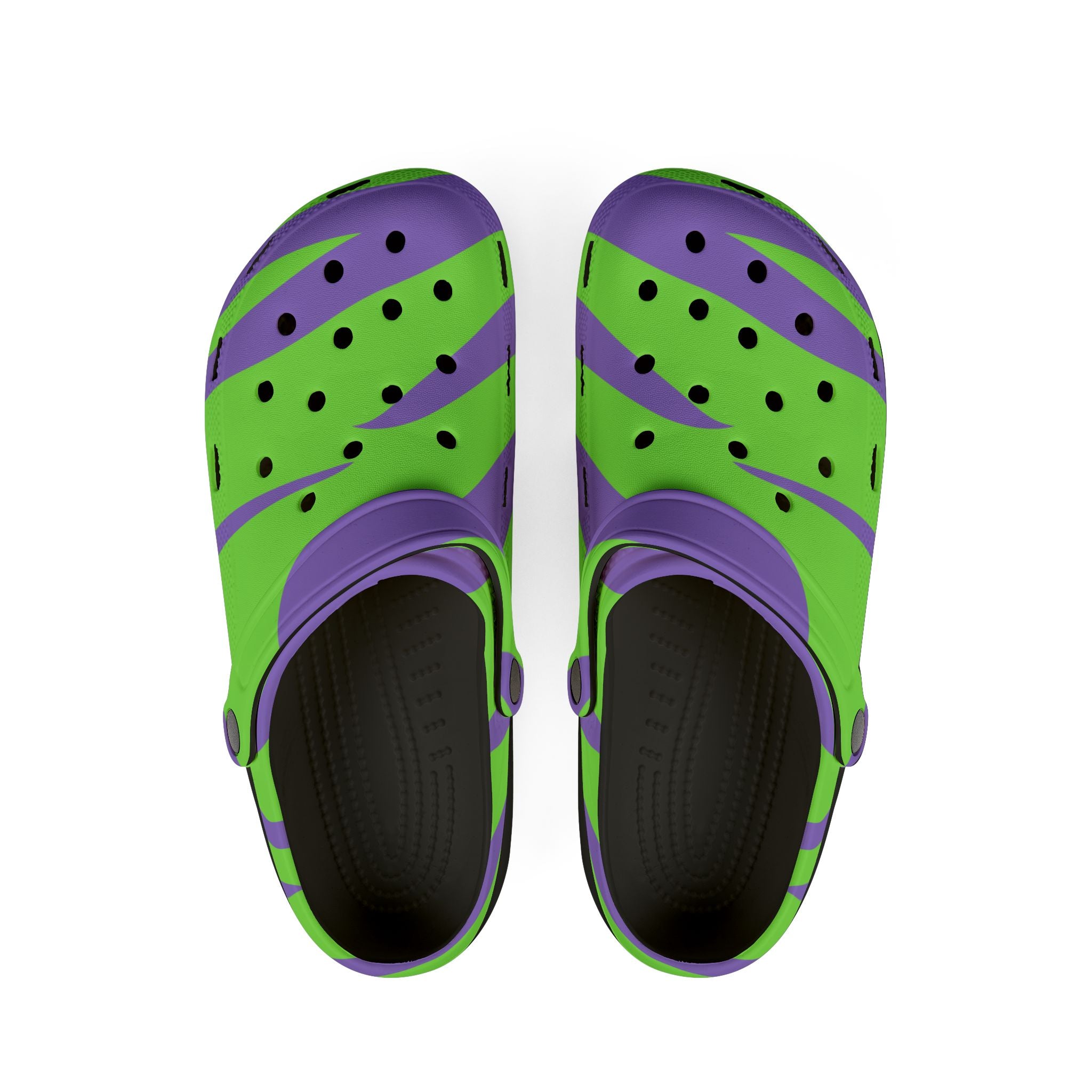 Emphasizing the ZebraGreen Juxtaposition EVA Foam Rubber Shoes (AOP), Artsulli - Art is Long, Life is Short, Shoes, Size, US 6 (Women's), Color, Black, , , 44307012490443