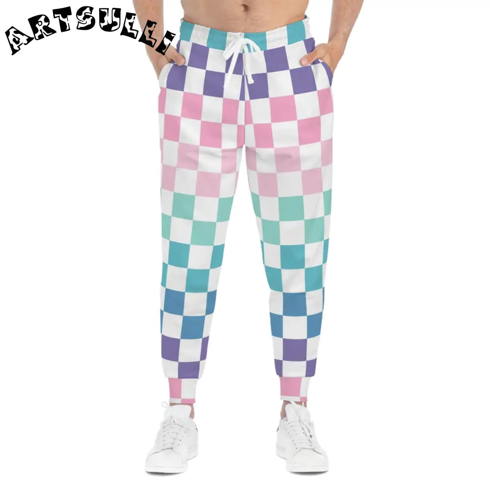 JAKKOUTTHEBXX Vaporwave Rainbow Checkerboard Multi-Color Athletic