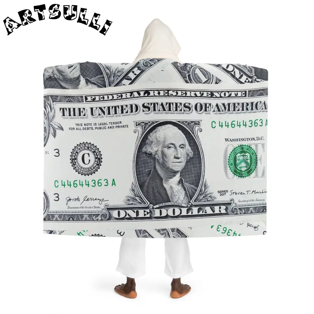 JAKKOUTTHEBXX Dollar Bill Hooded Sherpa Fleece Blanket 2025