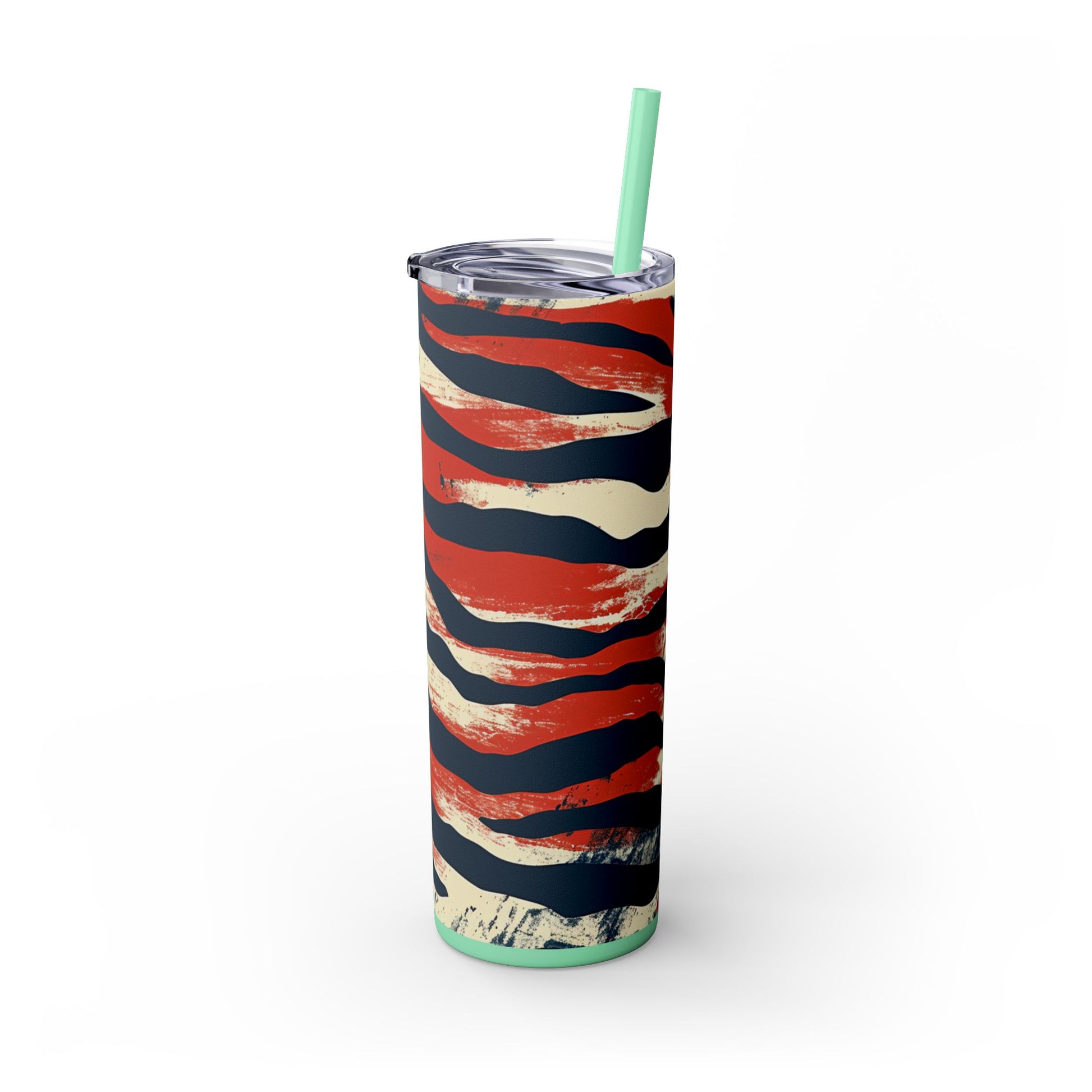 Capricious Tiger Wave Skinny Tumbler with Straw, 20oz, Artsulli - Art is Long, Life is Short, Mug, , , , , , , 