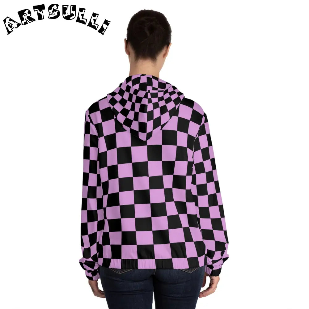 JAKKOUTTHEBXX Pixel Punk Vision Women’s Full-Zip Hoodie (AOP)
