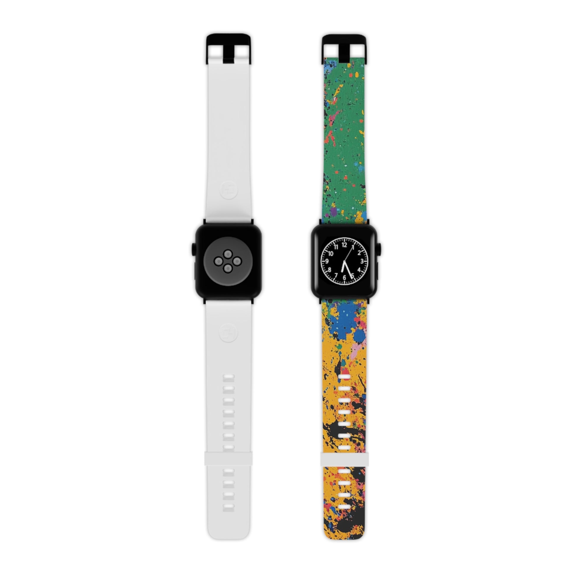 The Colors Of Paint Splatter Watch Band for Apple Watch, Artsulli - Art is Long, Life is Short, Accessories, Size, 8'' × 0.75'' / 38 - 40 mm, Color, Black, , , 12668254351062