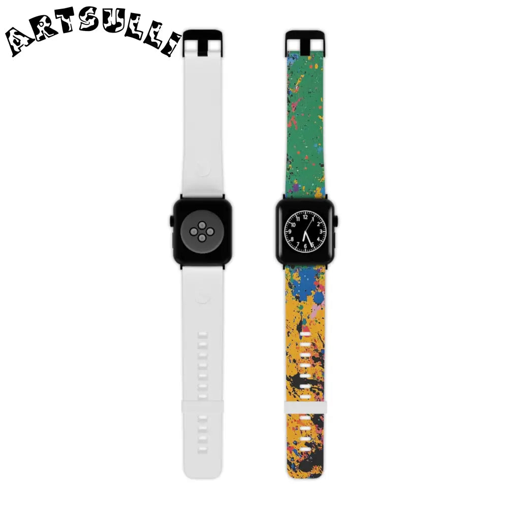 JAKKOUTTHEBXX The Colors Of Paint Splatter Watch Band for Apple