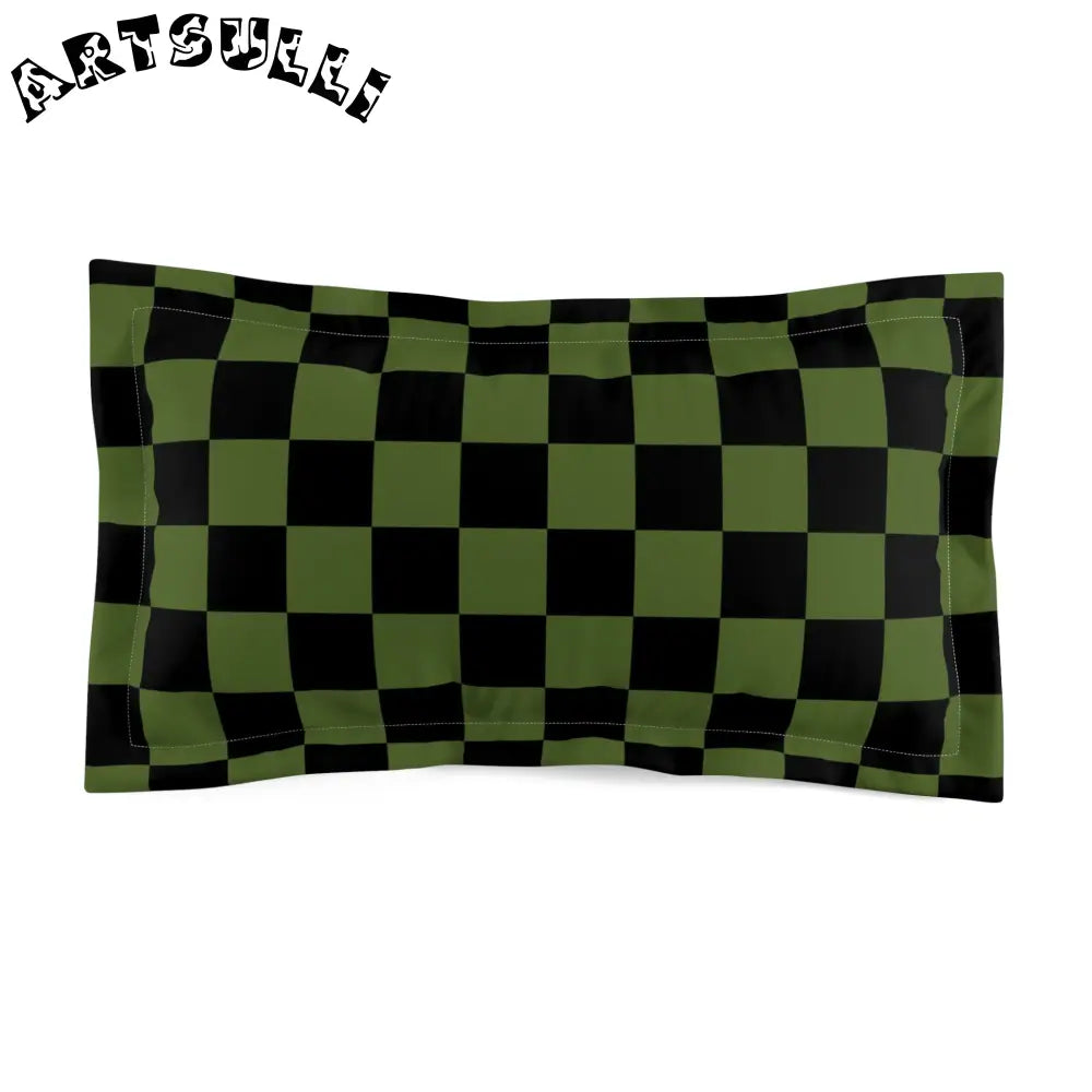 JAKKOUTTHEBXX Checkerboard II Olive Green and Black Microfiber
