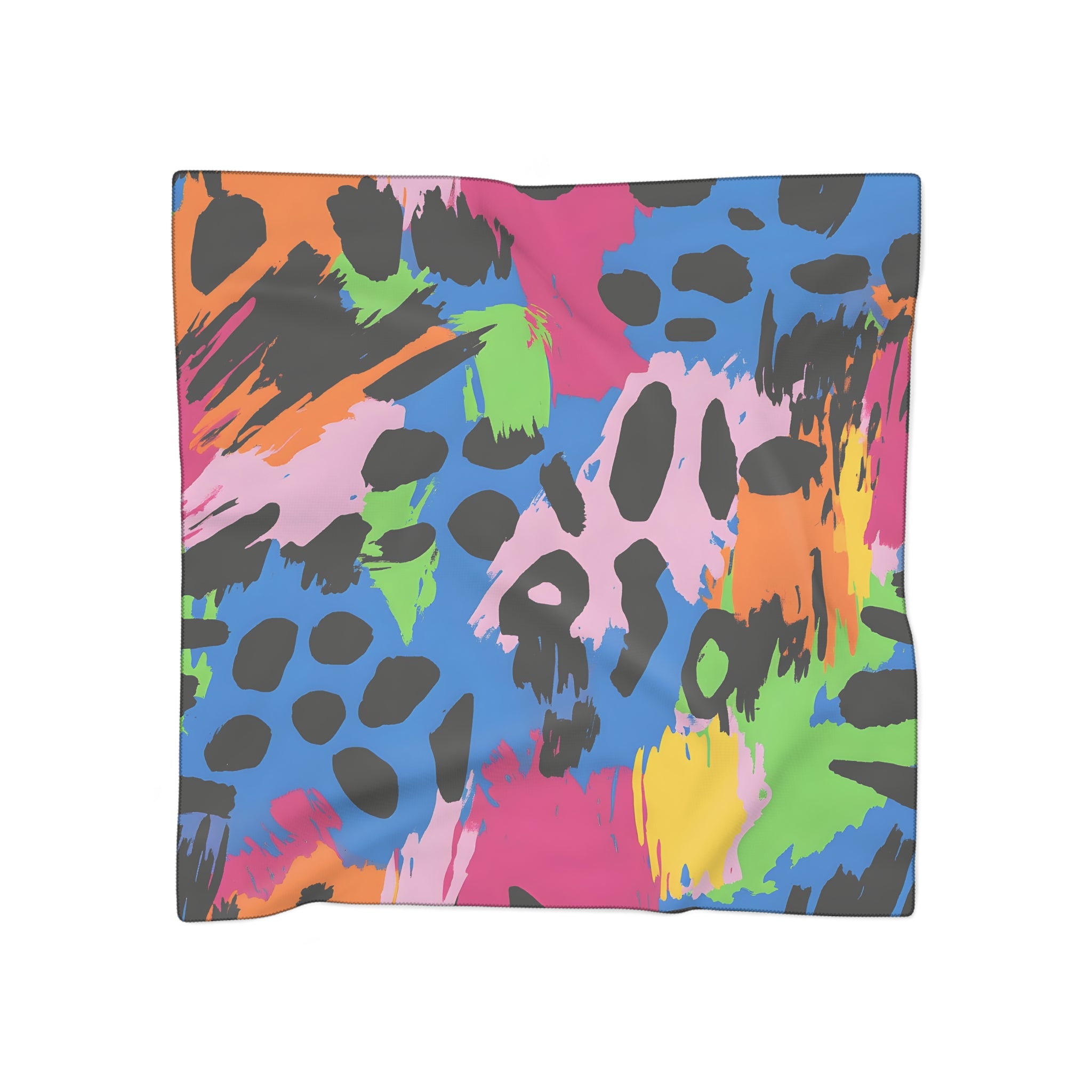 90s Neon Poly Scarf, Artsulli - Art is Long, Life is Short, Accessories, Color, Poly chiffon, Size, 25" × 25", , , 53404741180675761378