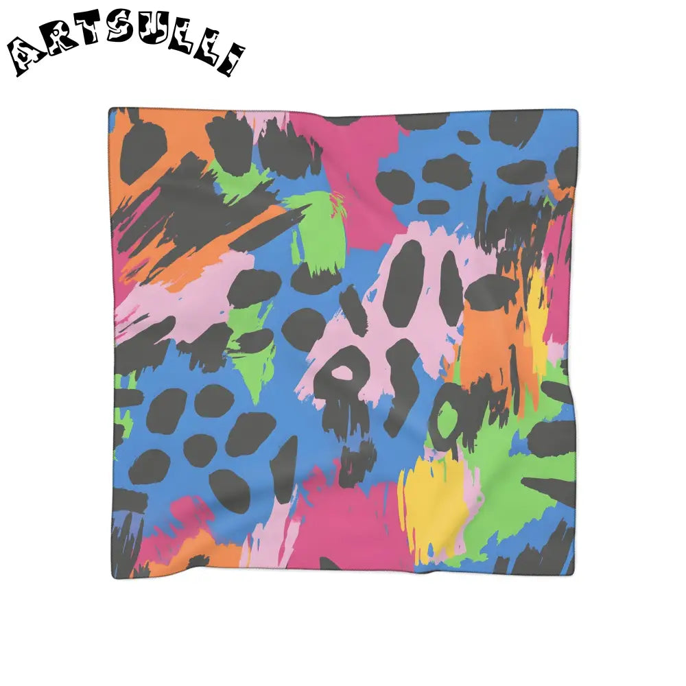 90s Neon Poly Scarf, Artsulli - Art is Long, Life is Short, Accessories, Color, Poly chiffon, Size, 25" × 25", , , 53404741180675761378
