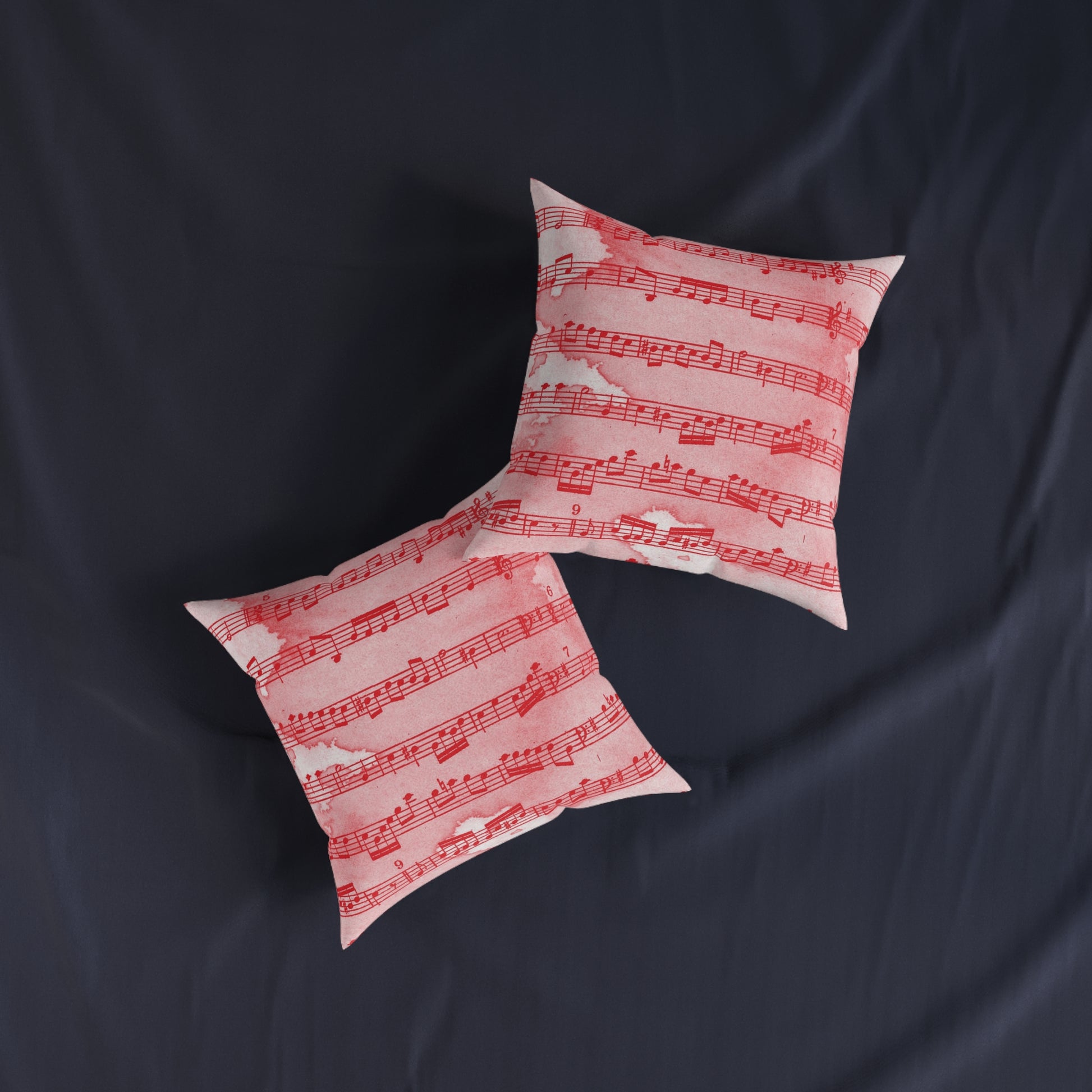 Drip Spill Type Beat Sheet Music Red Square Pillow, Artsulli - Art is Long, Life is Short, Home Decor, , , , , , , 