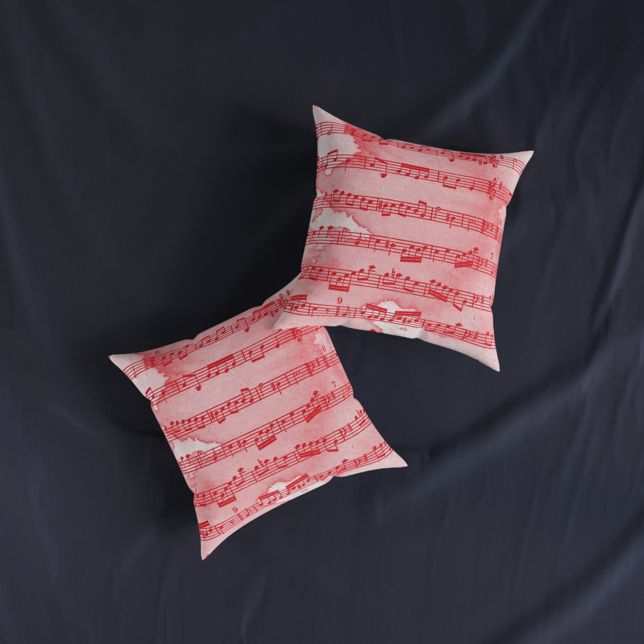 Drip Spill Type Beat Sheet Music Red Square Pillow, Artsulli - Art is Long, Life is Short, Home Decor, , , , , , , 