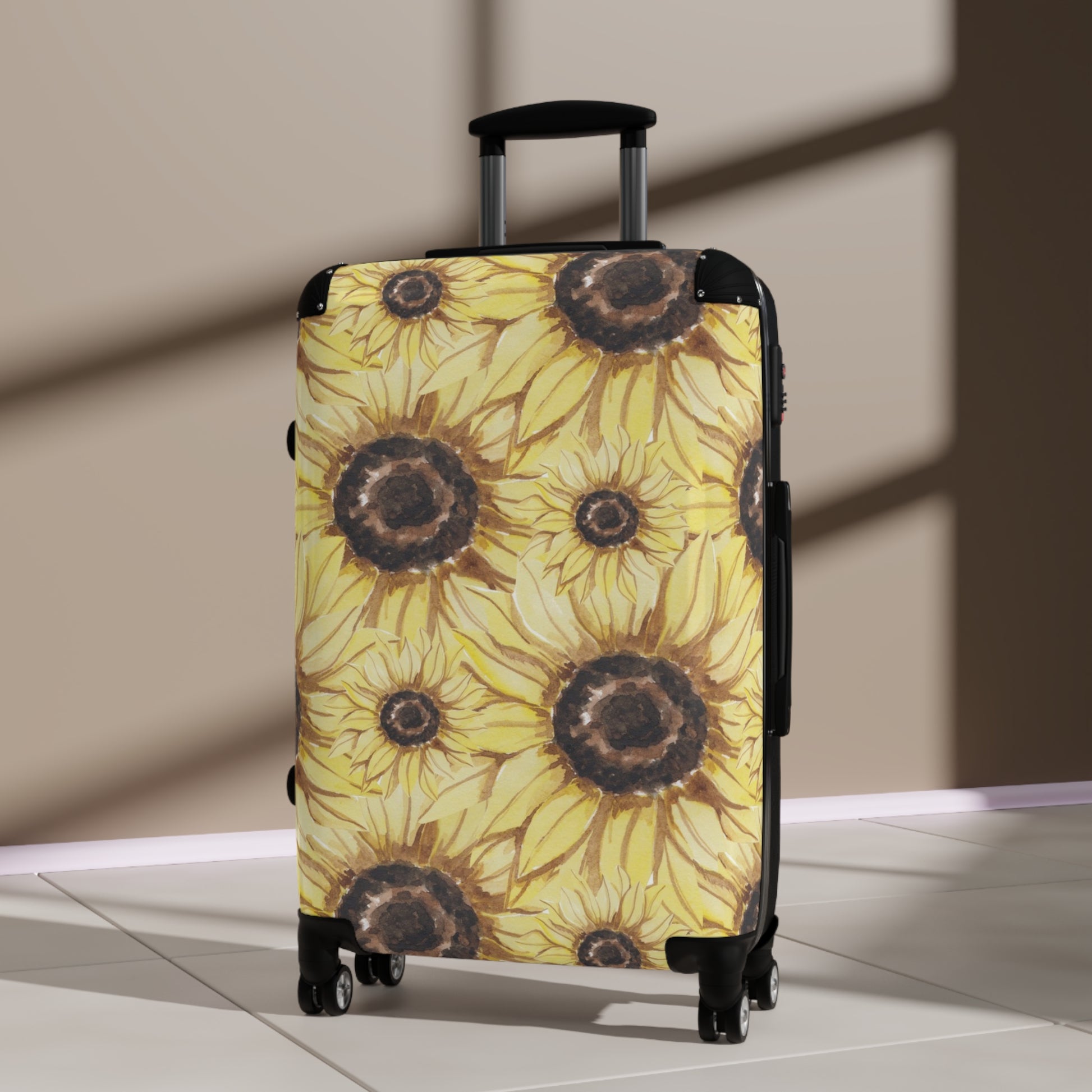 Retro Anime Sunflower Suitcase, Artsulli - Art is Long, Life is Short, Bags, , , , , , , 
